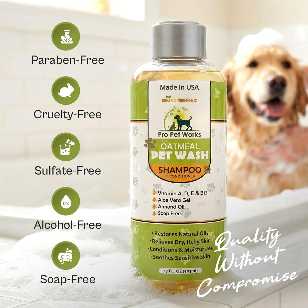 Pro Pet Works application sur chiot en baignoire pour calmer démangeaisons