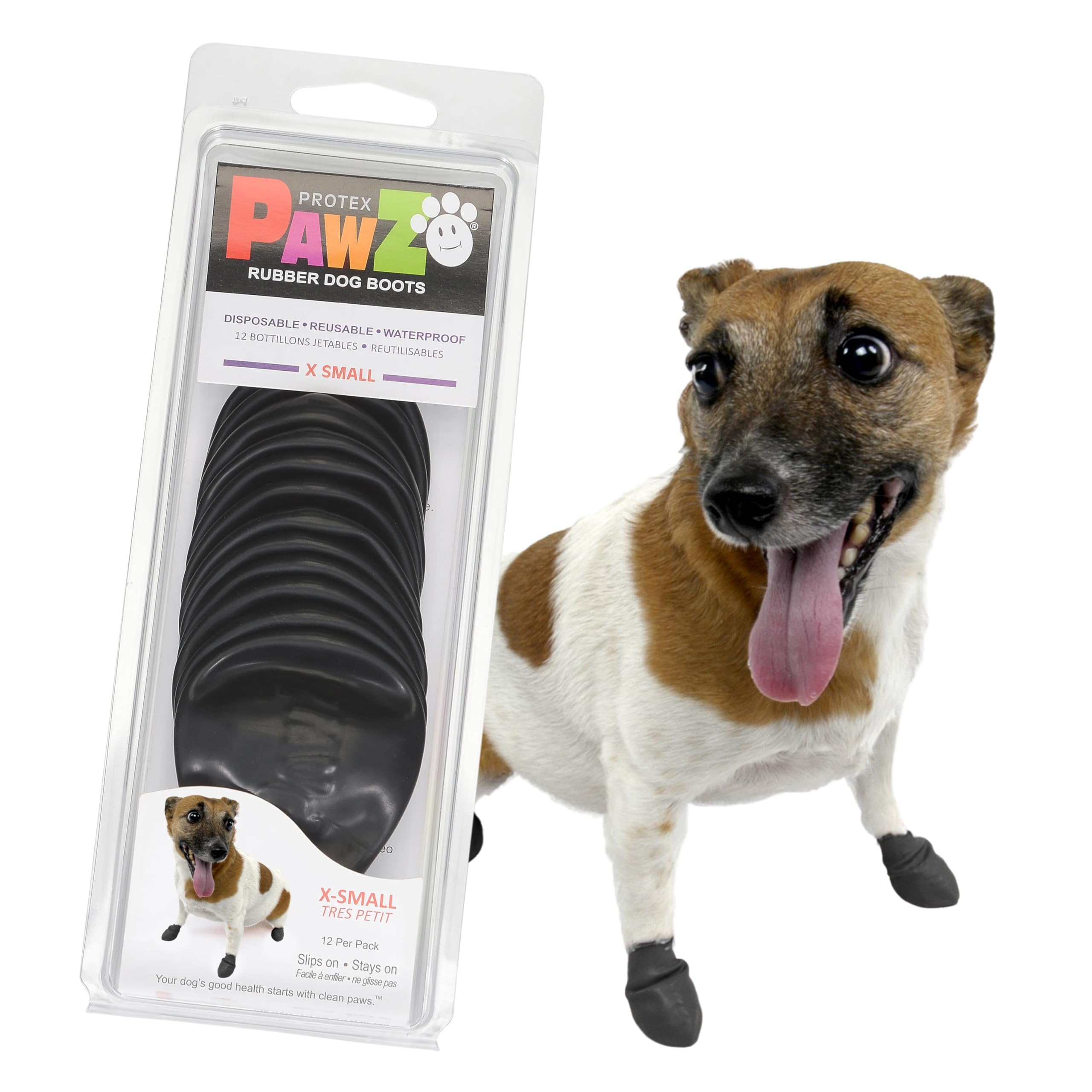 Protex PawZ avant packaging montrant le lot de 12 et l'avantage d'une protection complète