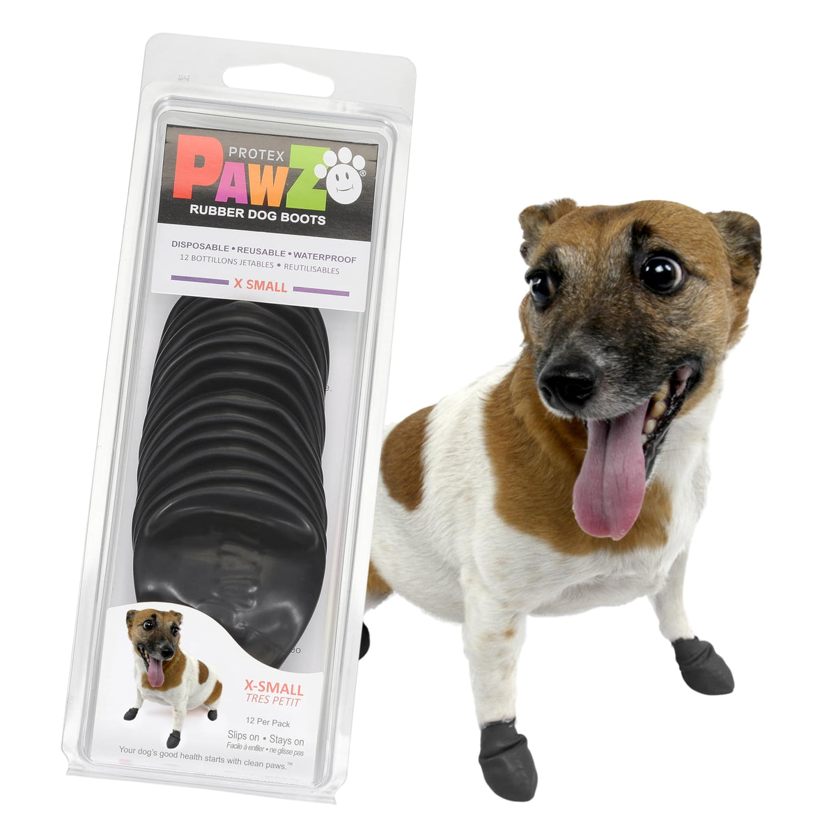 Protex PawZ avant packaging montrant le lot de 12 et l'avantage d'une protection complète