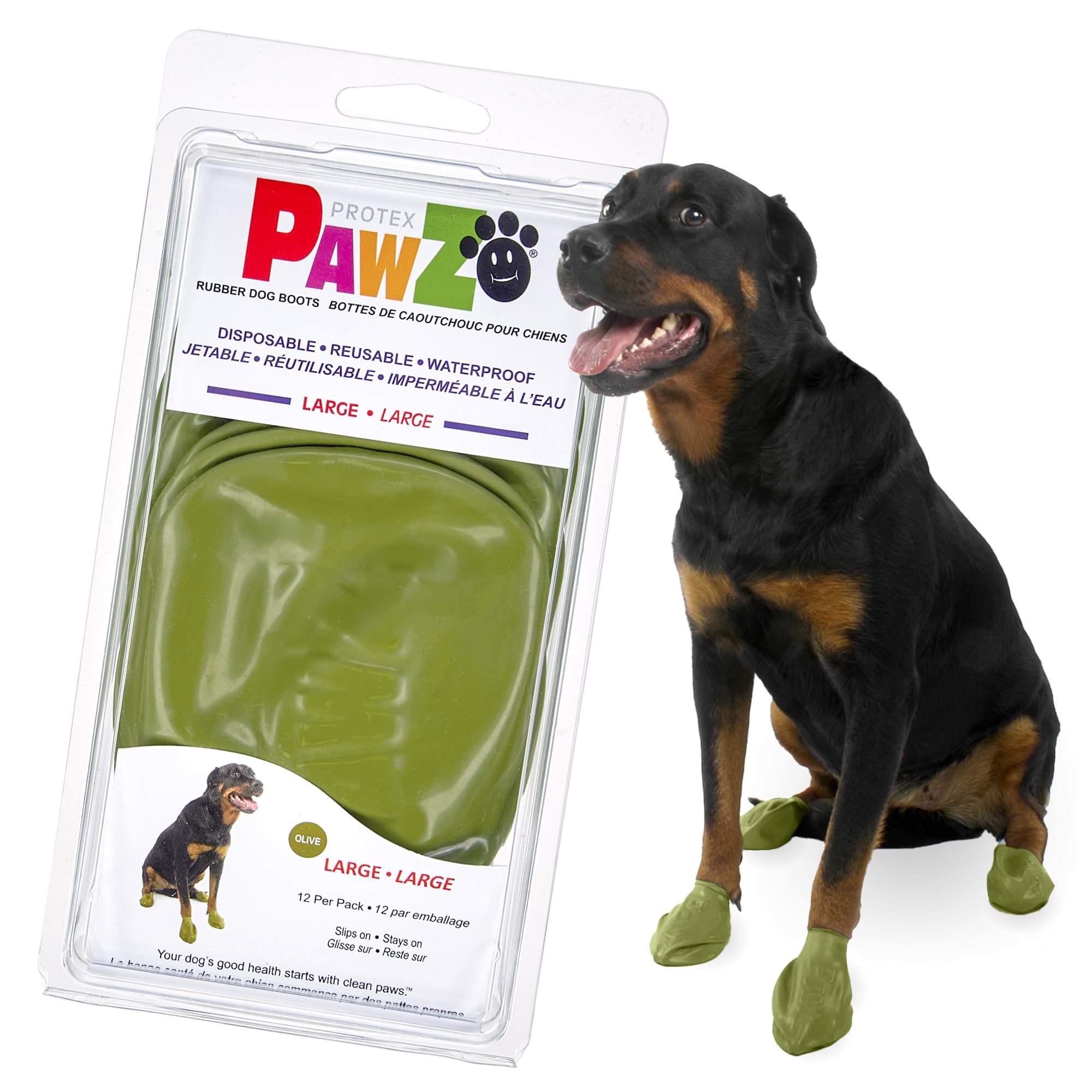 Protex PawZ face du packaging montrant lot olive et bénéfice protection