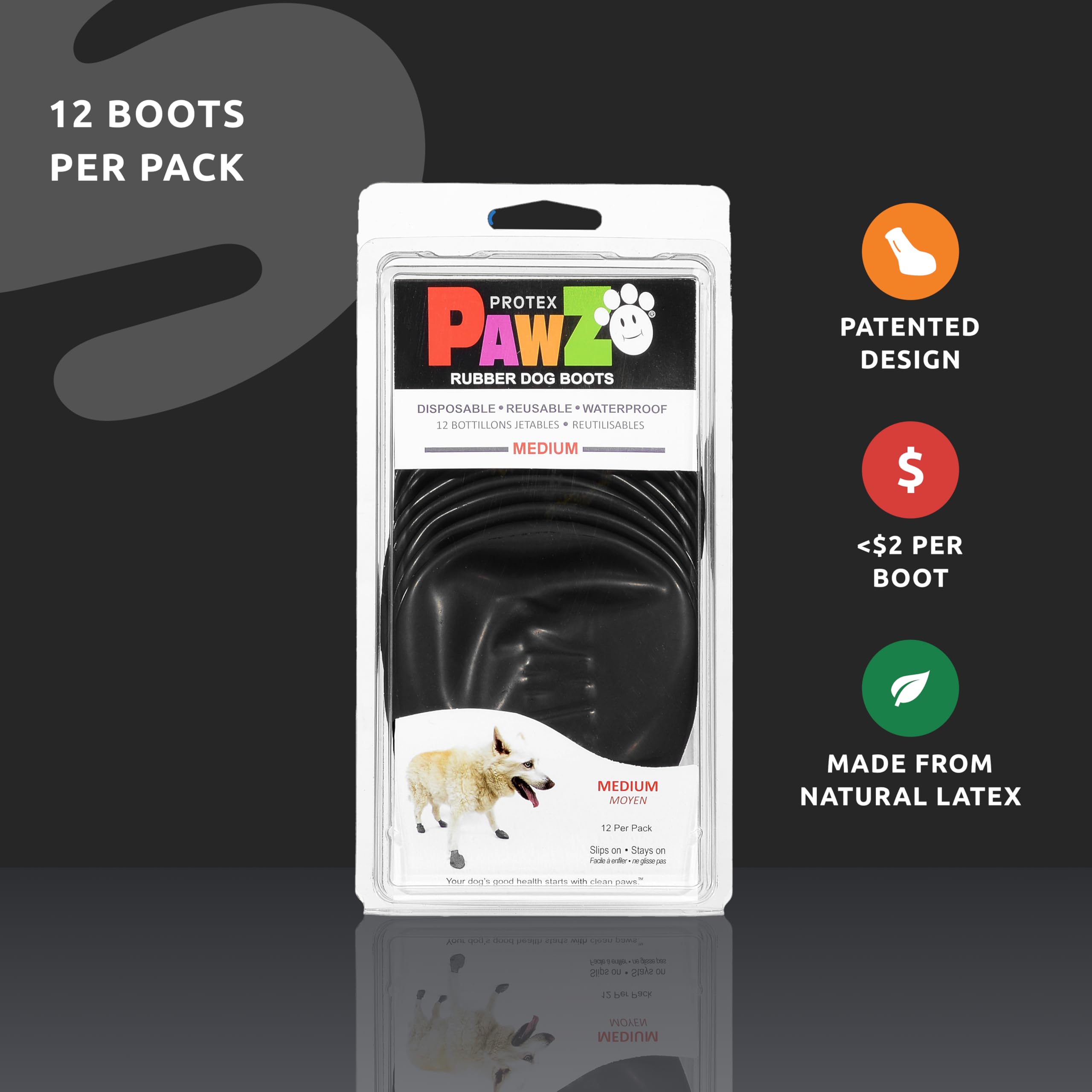 Protex PawZ gros plan sur texture en caoutchouc naturel pour adhérence