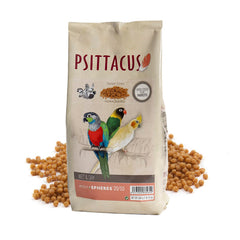 Psittacus emballage avant montrant format 800 g et bénéfice praticité
