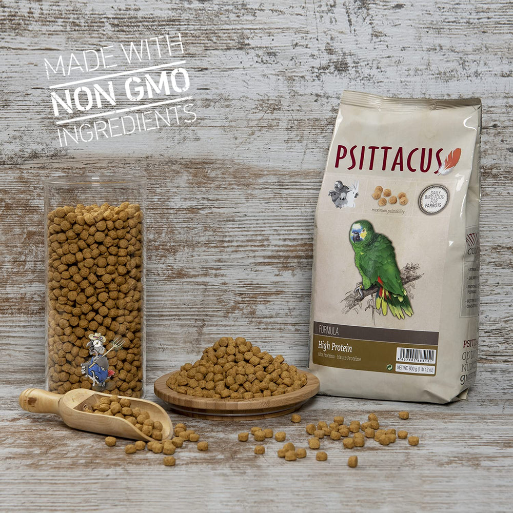 Psittacus sachet ouvert conservé au sec, avantage longévité du produit