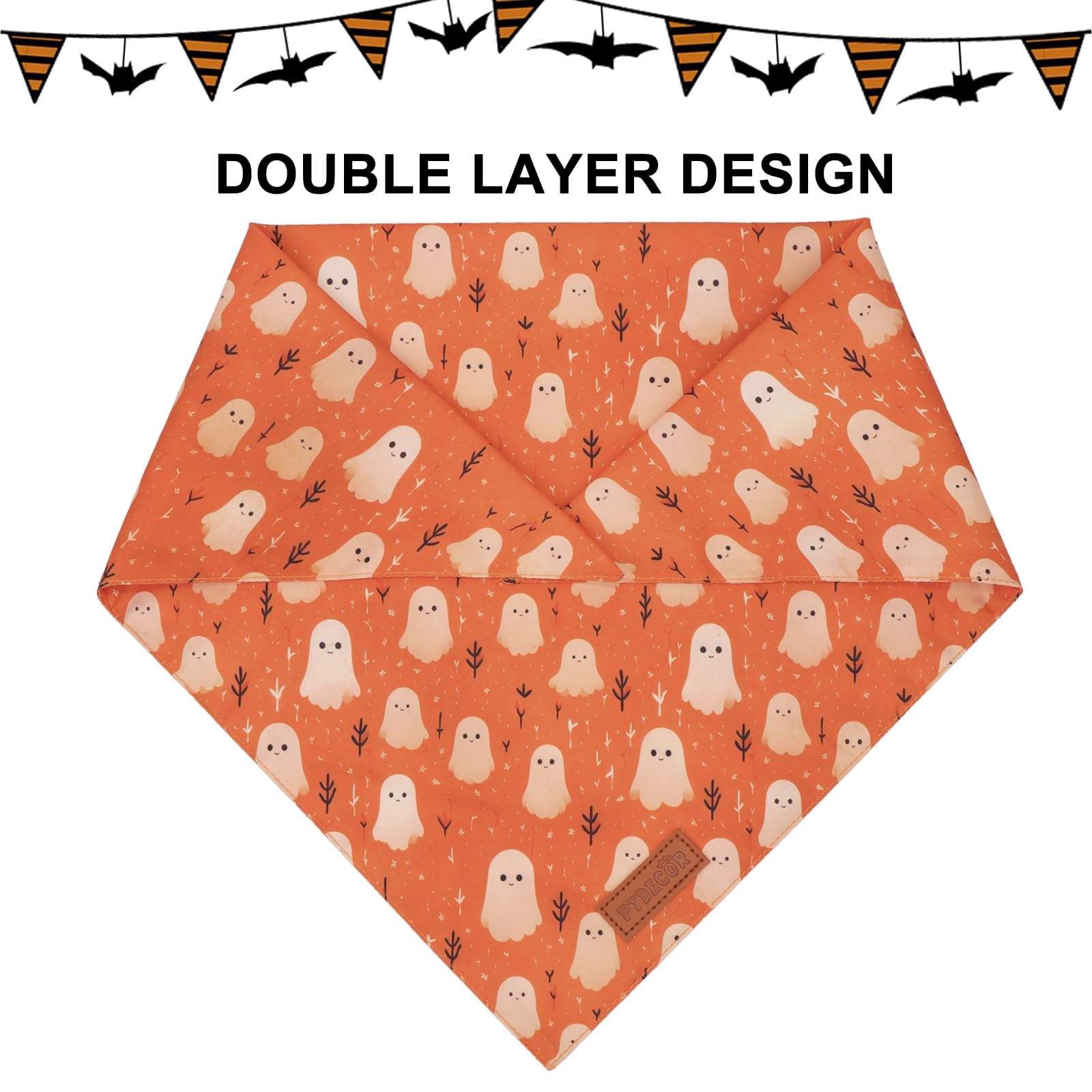 PTDECOR bandana en décor automnal avec citrouilles, look photo prêt