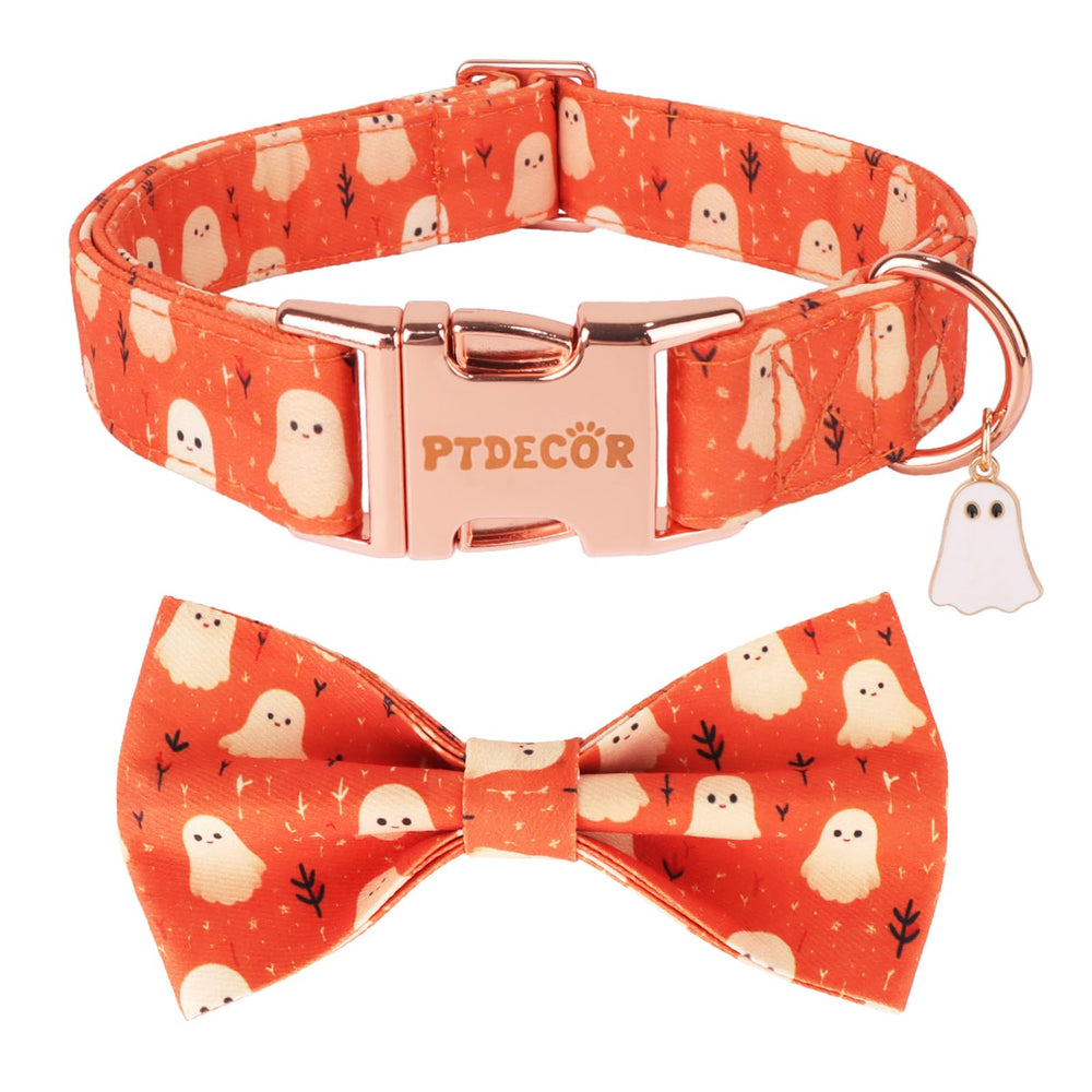 PTDECOR collier face avant orange fantômes pour look festif