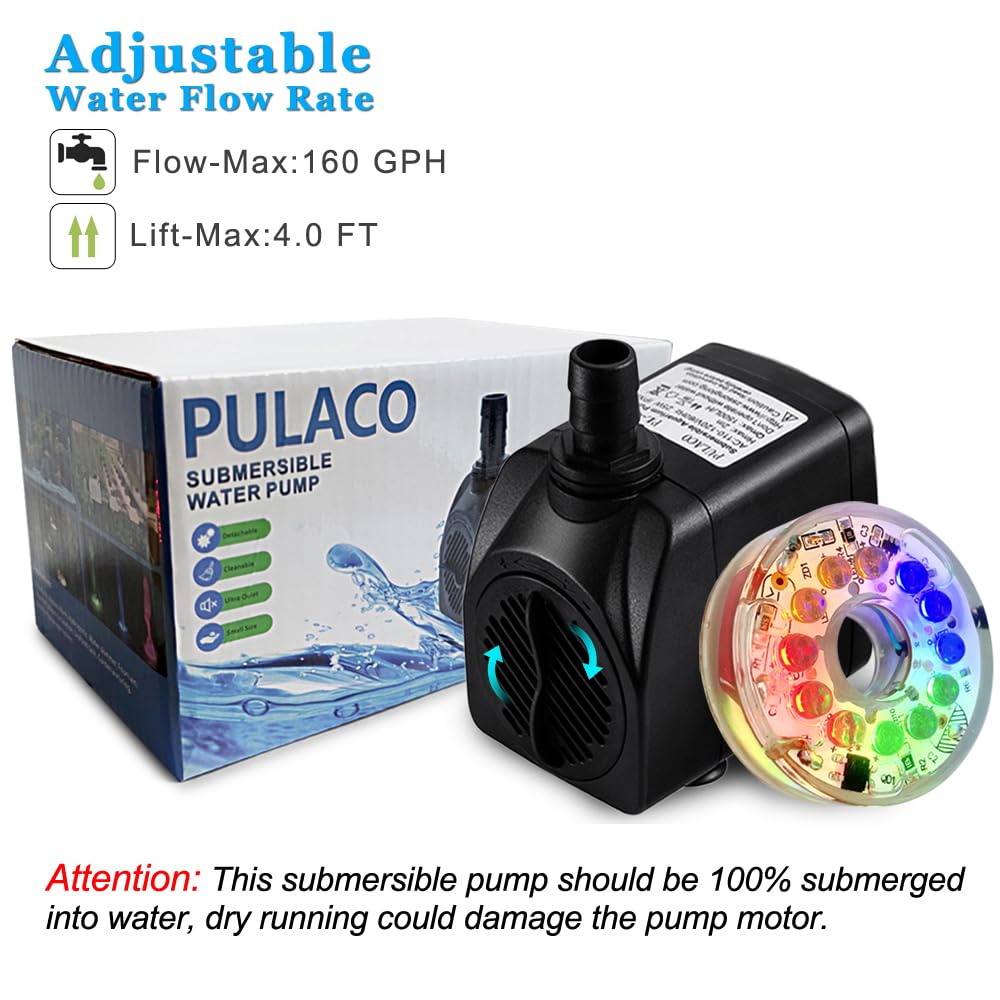 PULACO LEDs multicolores illuminant la cascade pour un bel effet nocturne