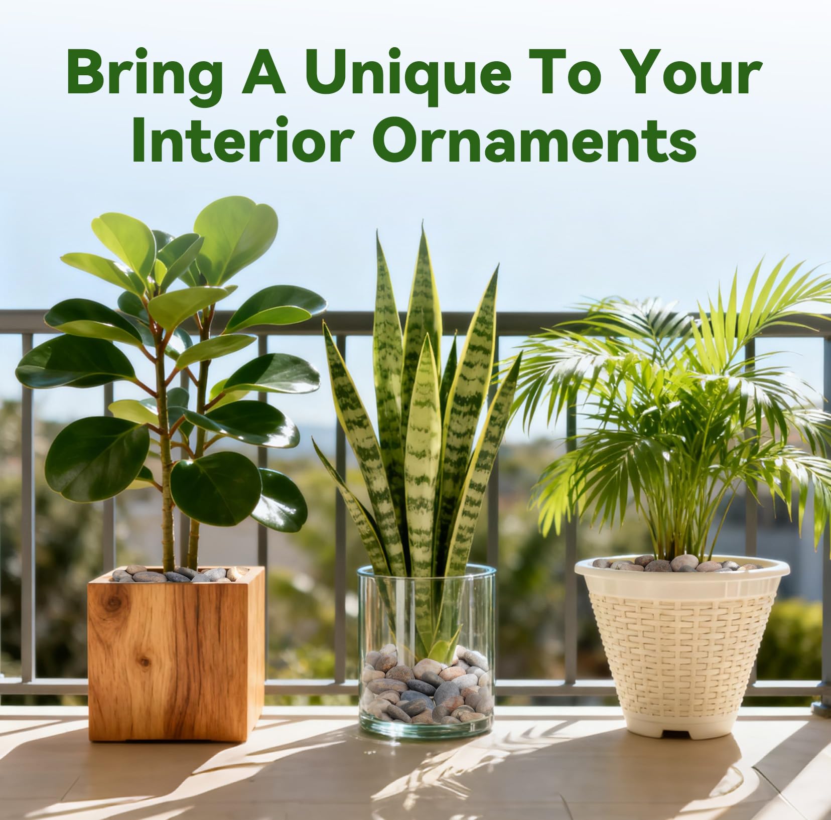 Pulovin galets dans pot de fleurs pour finition propre