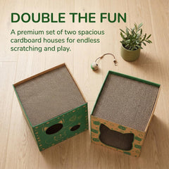 Pumtus pack de deux maisons montrant double cachette pour plusieurs chats