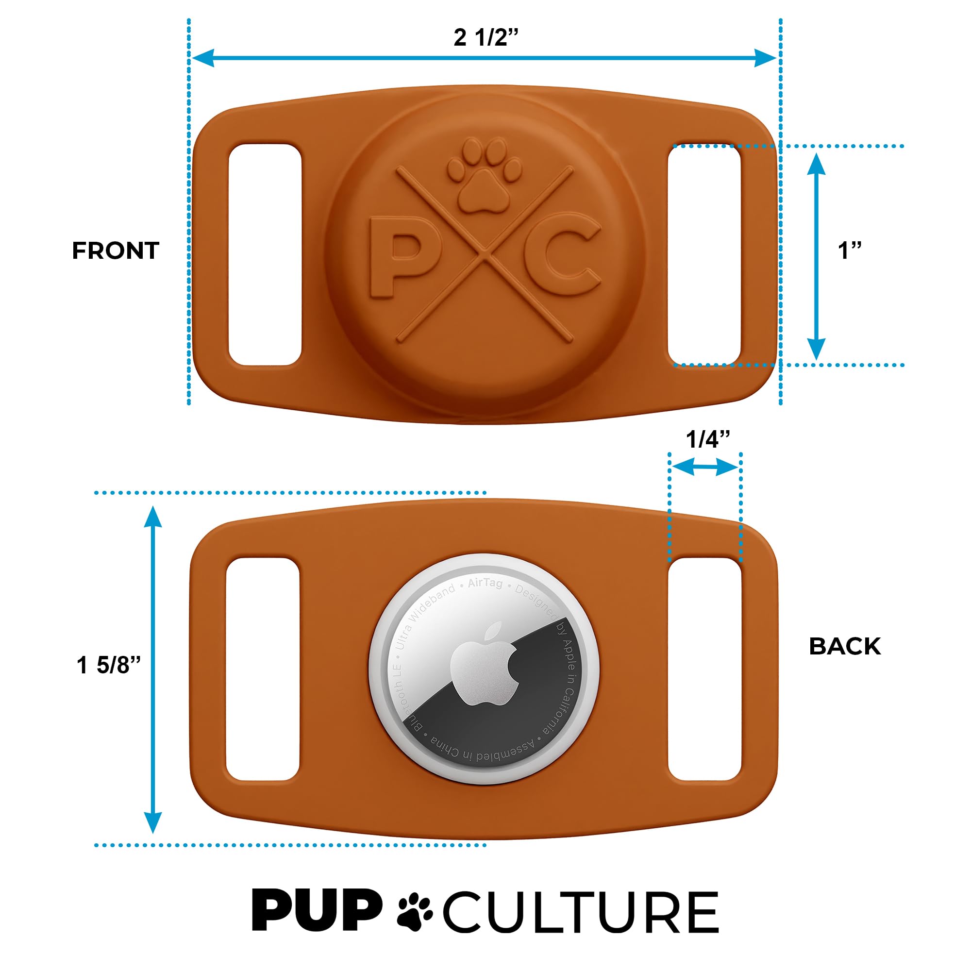 Pup Culture étui AirTag en situation sur chien actif offrant tranquillité