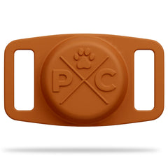 Pup Culture étui AirTag fixé sur collier montrant maintien sécurisé