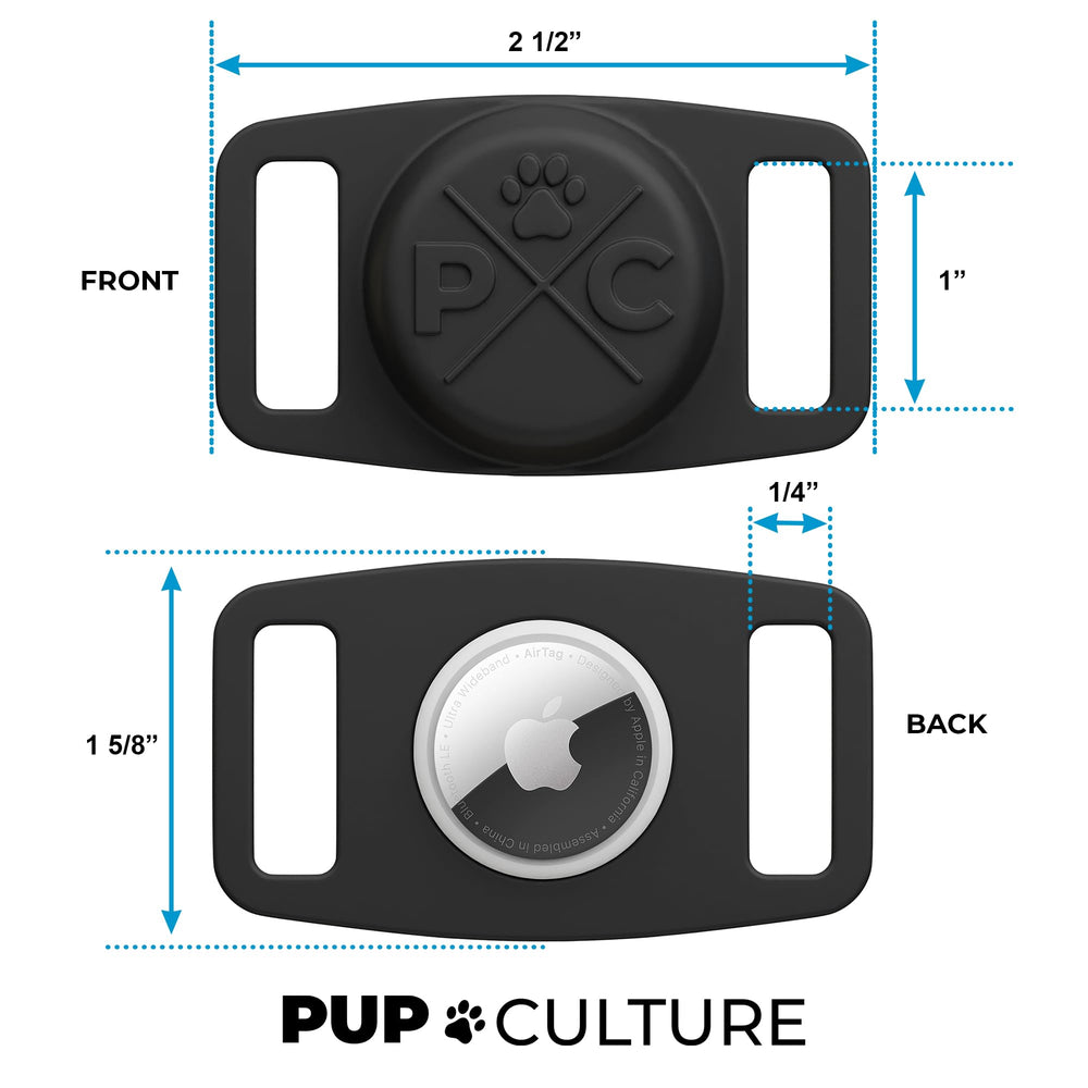 Pup Culture porte-AirTag fixé sur collier, suivi discret et fiable