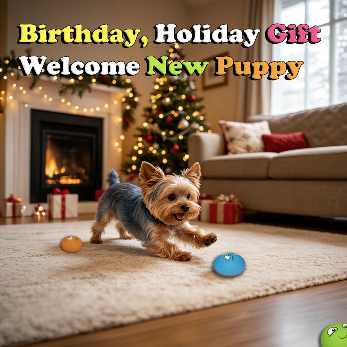 Balle PUPATTIC présentée en emballage cadeau, idée de présent pour chiot