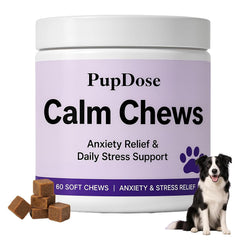 PupDose emballage avant montrant un format pratique et dosage clair