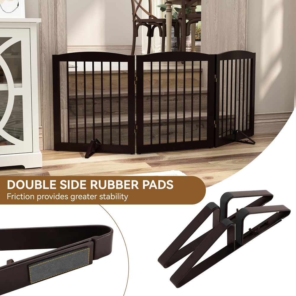 PUPETPO pieds en usage sur une barrière pliante garantissant stabilité immédiate