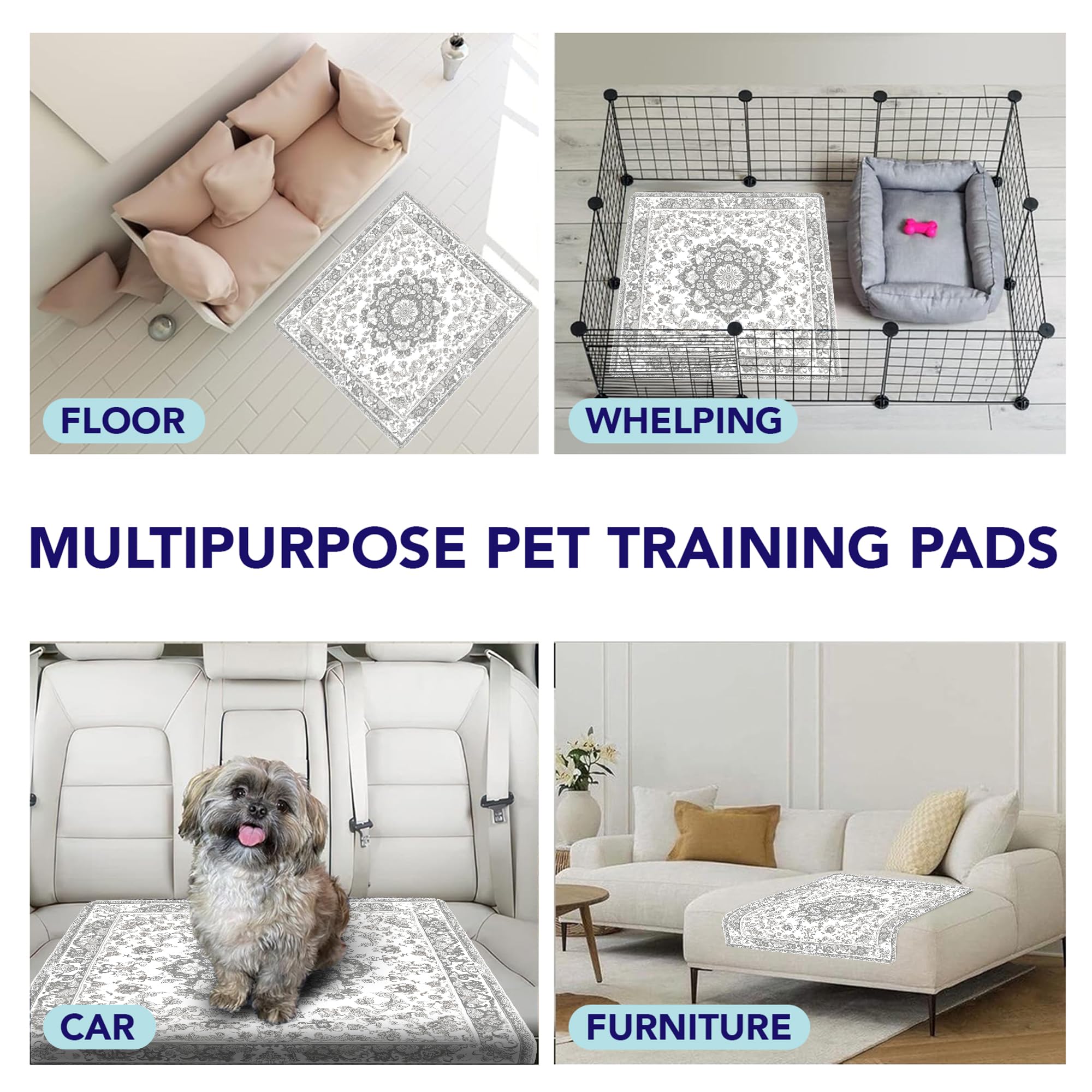PUPIBOO tapis dans une caisse pour chiot, protection et confort