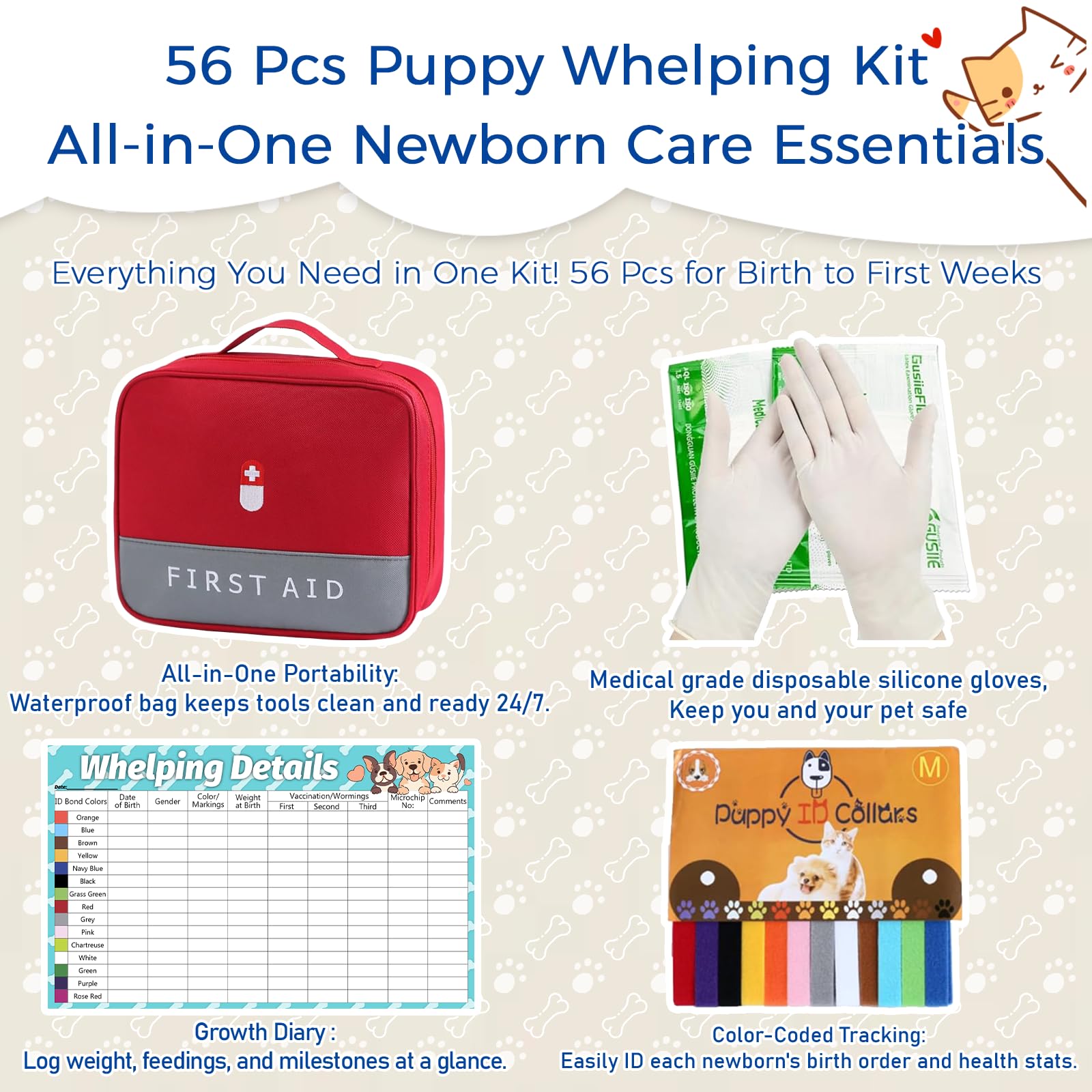 Generic puppy kit tétines et biberon gros plan assurant alimentation adaptée