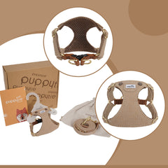 puppytie harnais porté par chiot illustrant maintien sans traction