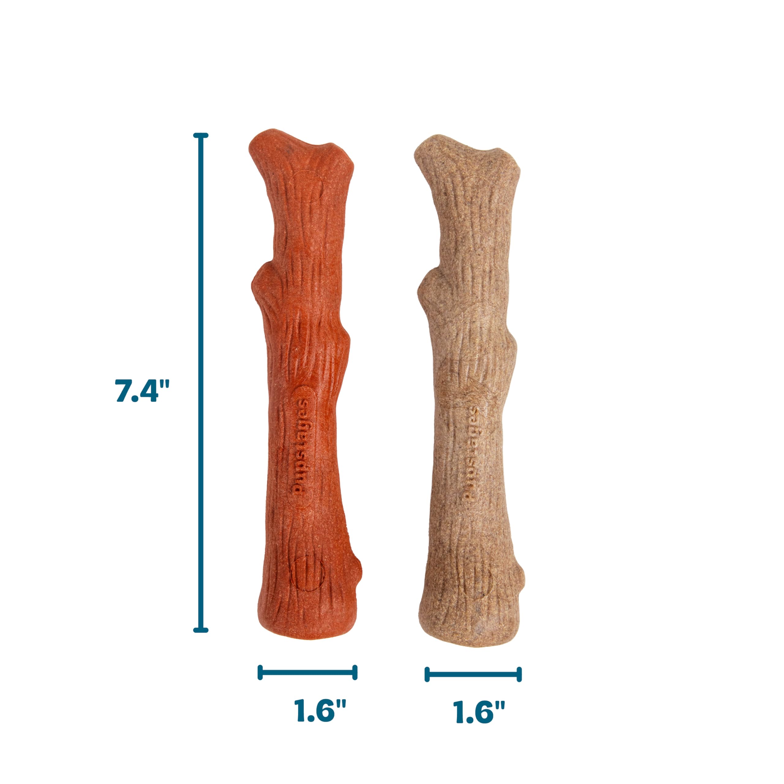 Pupstages comparaison côte à côte avec un vrai bâton, montre moins d’éclats et plus de propreté