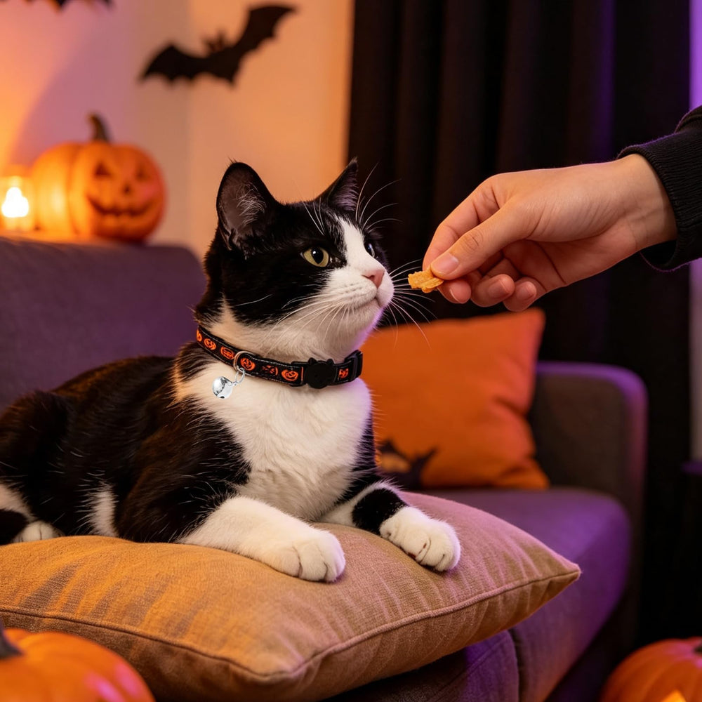 PUPTECK collier porté sur chat illustrant l’ajustement confortable