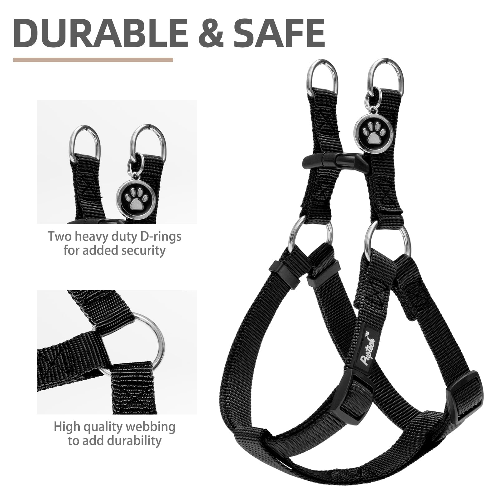 PUPTECK zoom matière nylon résistant pour durabilité et confort