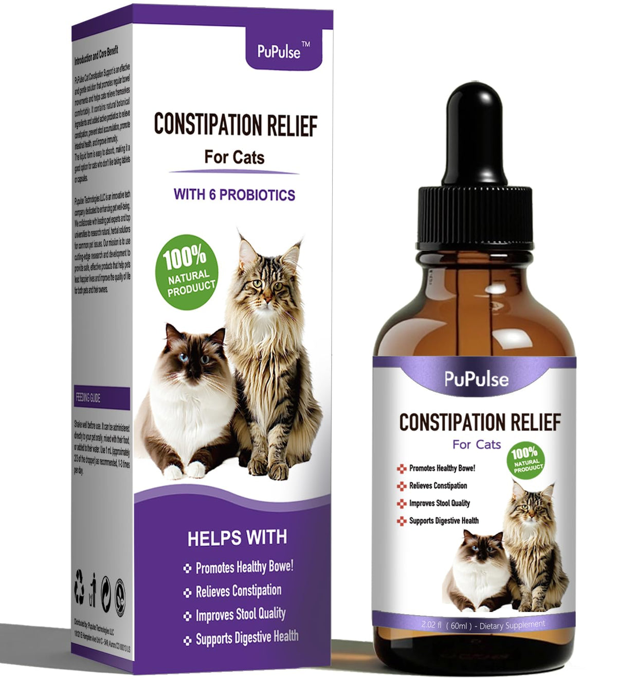 PuPulse flacon face montrant format 2 fl oz pour dosage précis