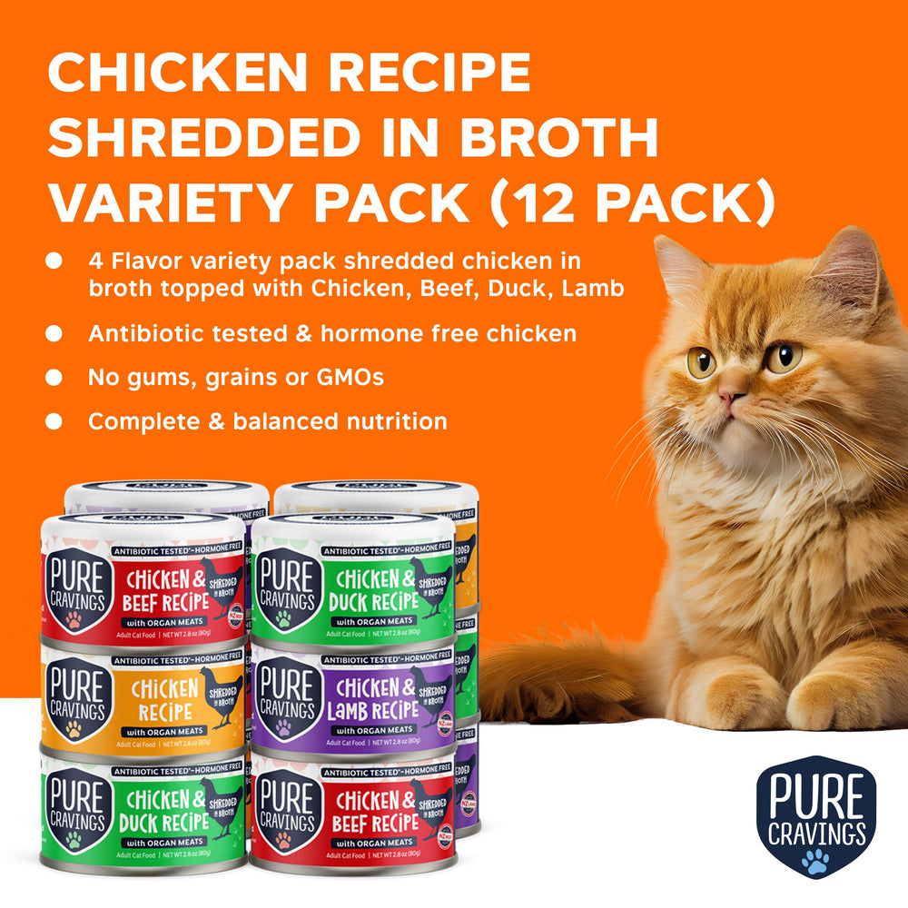 Pure Cravings gros plan poulet effiloché dans bouillon, appétit accru