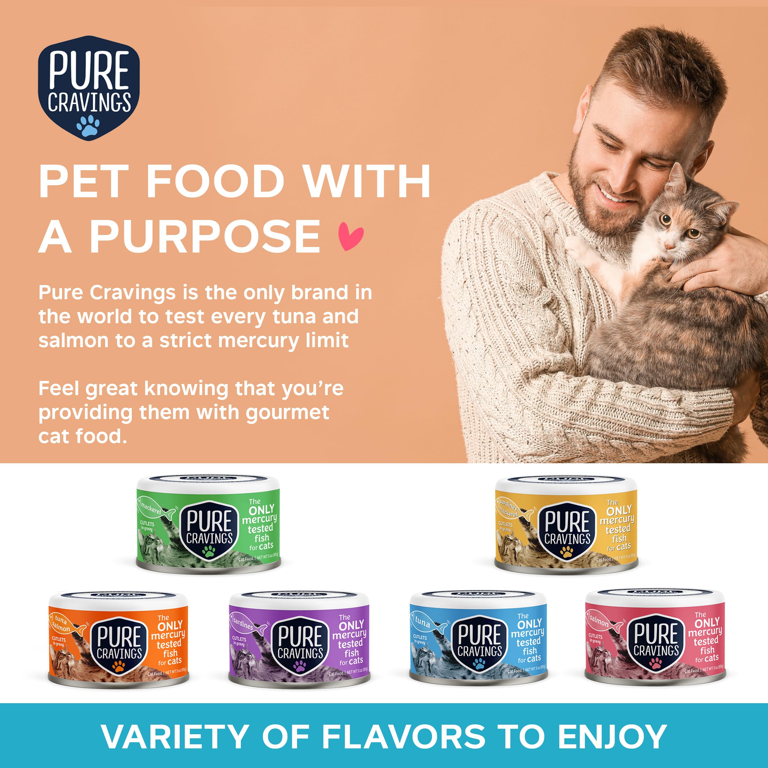Pure Cravings chat mangeant en cuisine, favorise l'appétence et l'hydratation
