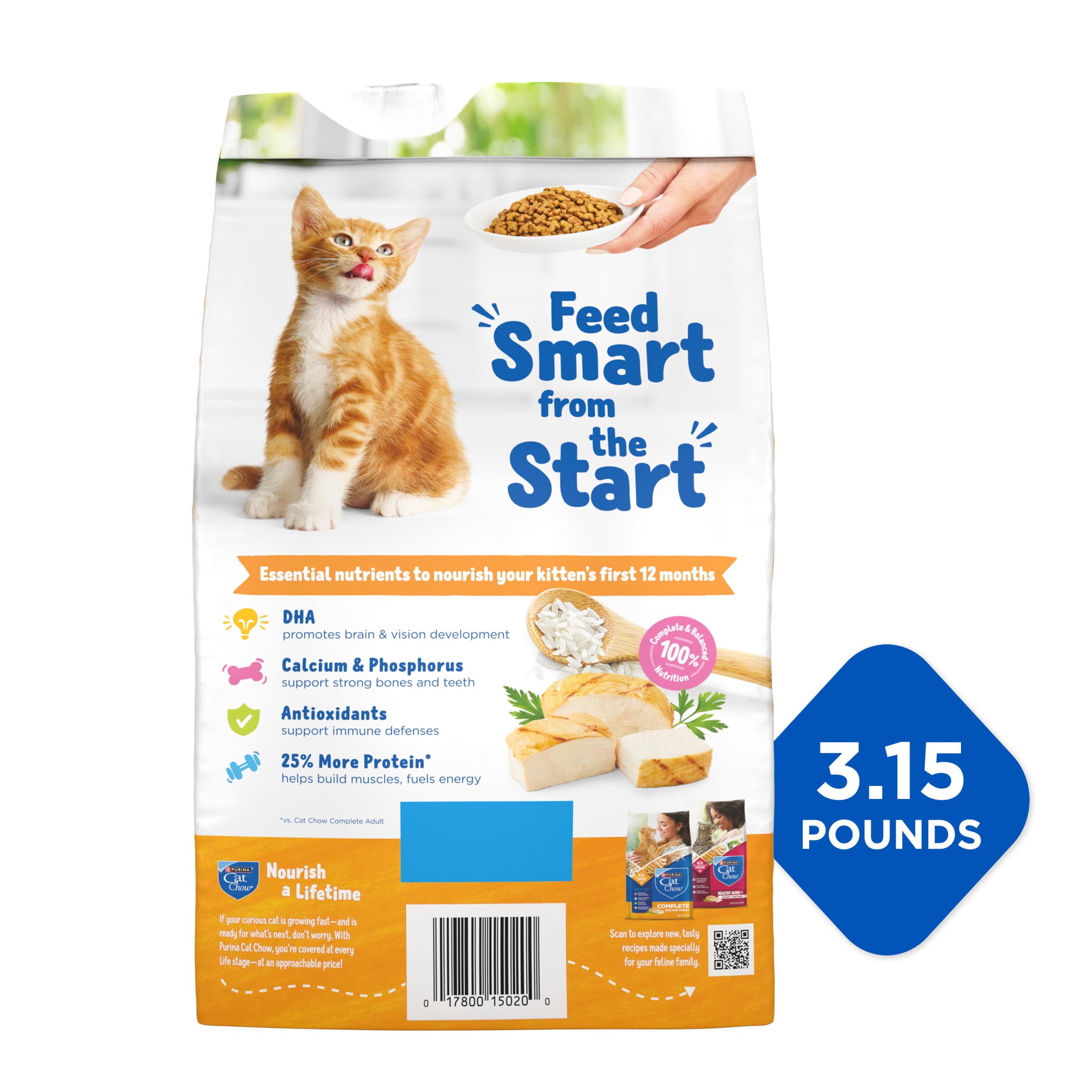 Purina Cat Chow chaton jouant après repas montrant énergie et vitalité