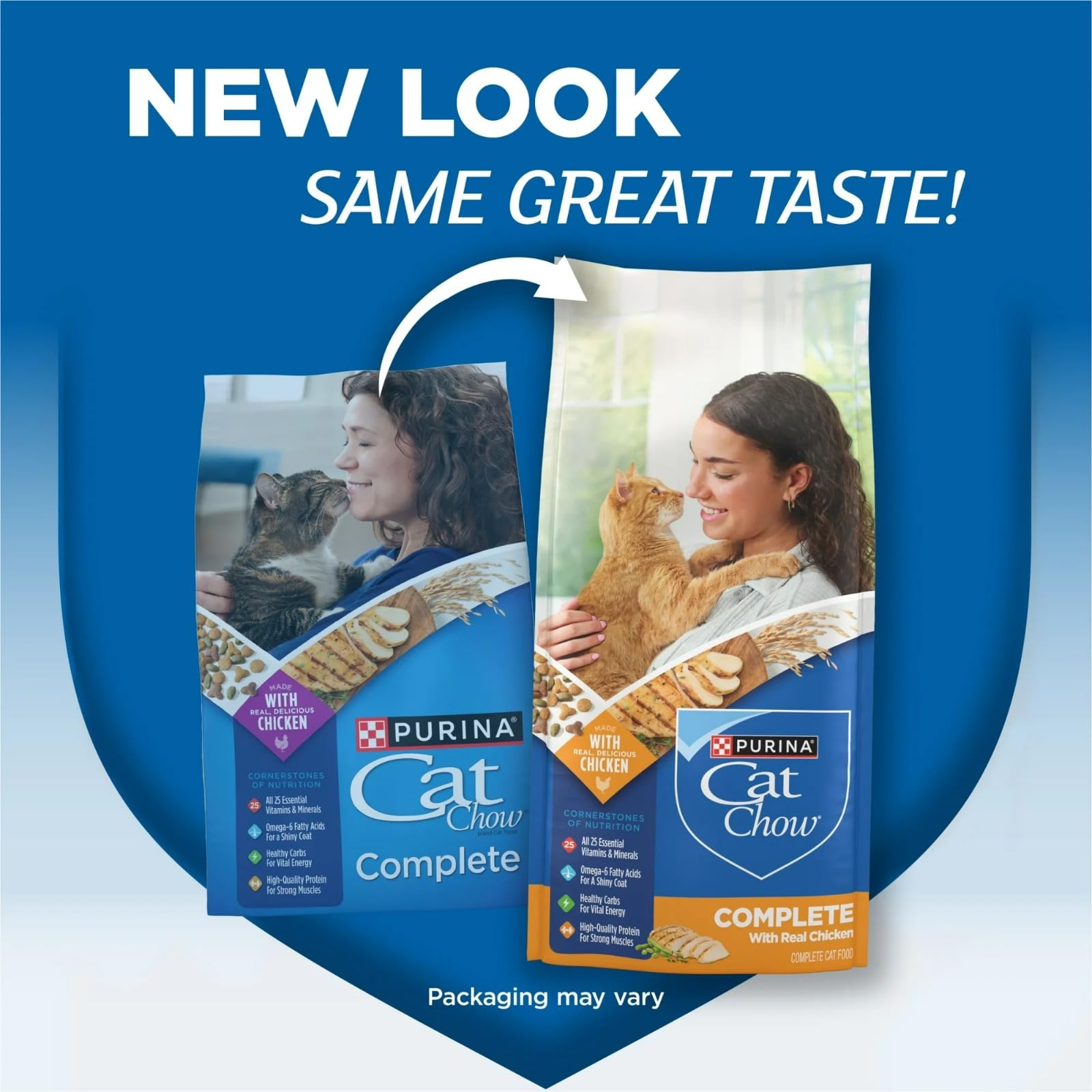 Purina Cat Chow gros plan sur croquettes montrant texture appétissante