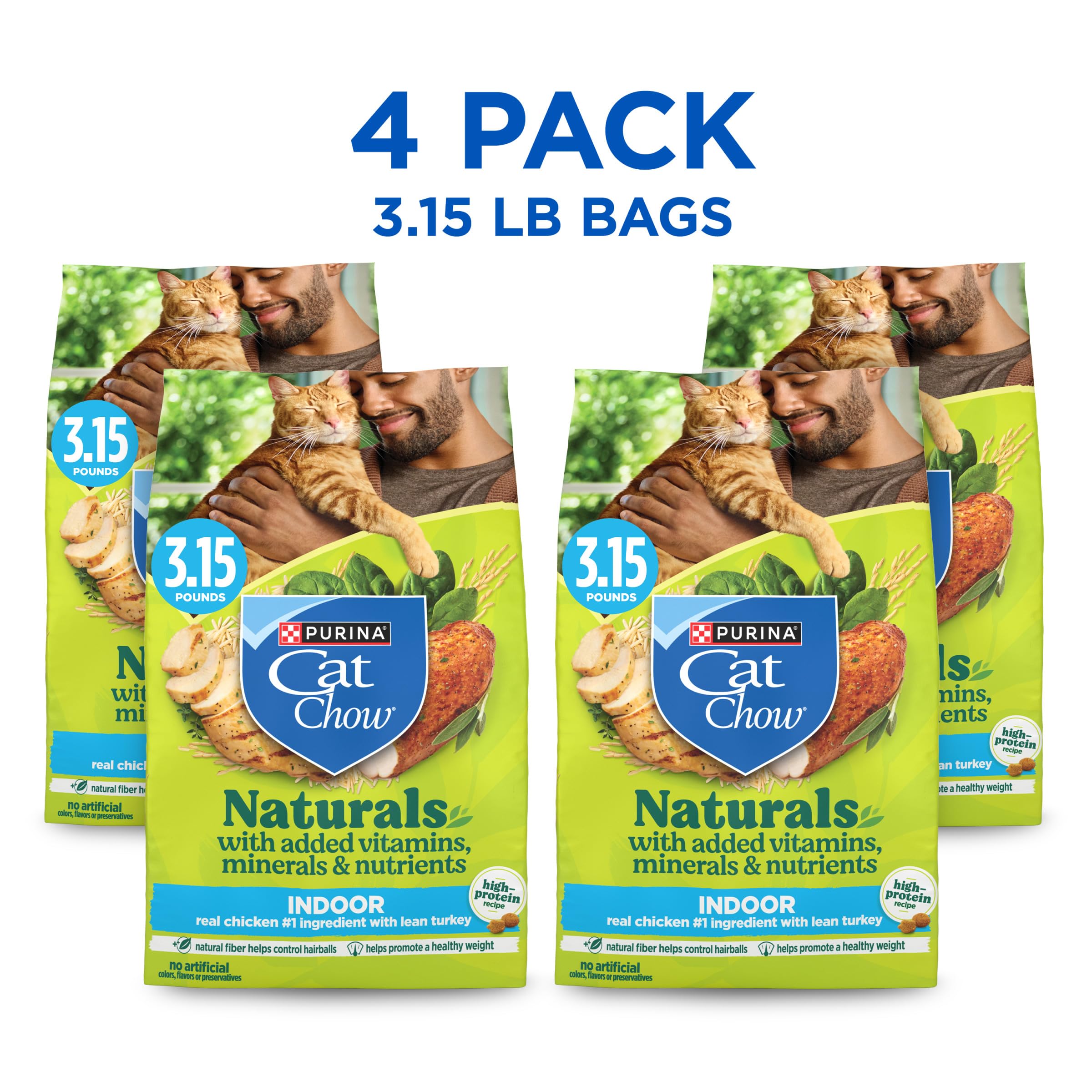 Purina Cat Chow ouverture du sac révélant croquettes fraîches