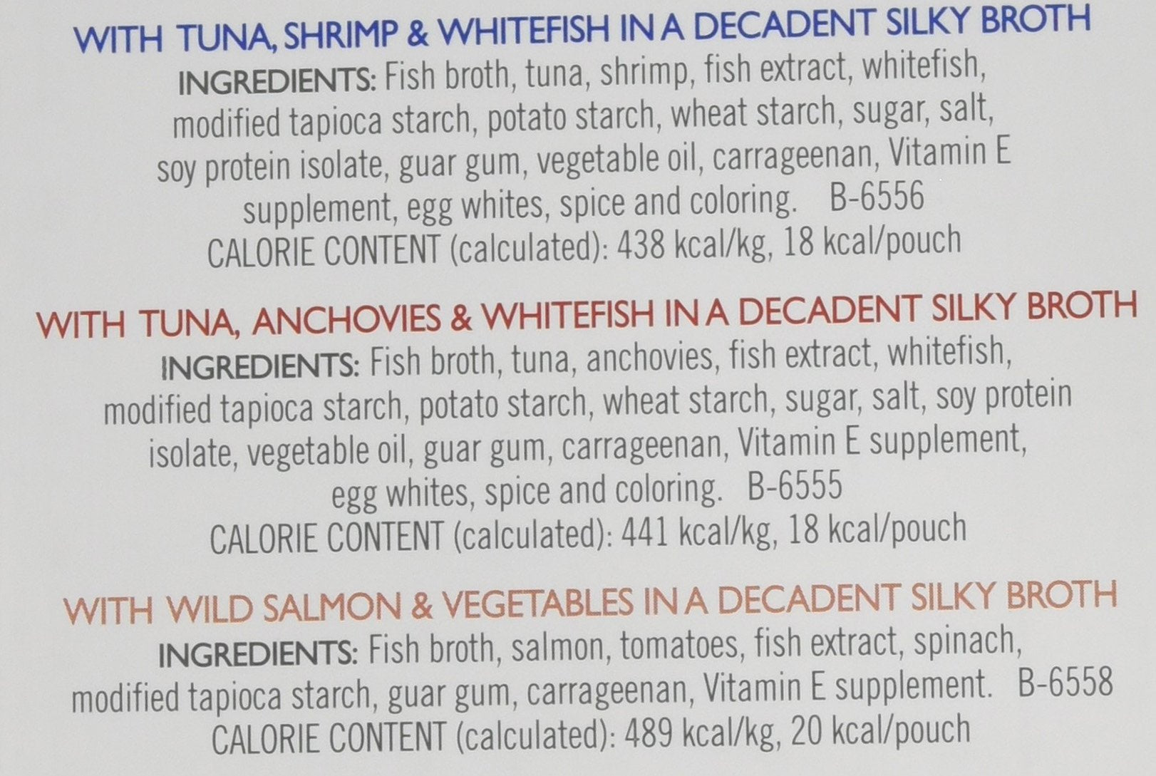 Purina Fancy Feast Broths étiquette du produit montrant ingrédients reconnaissables