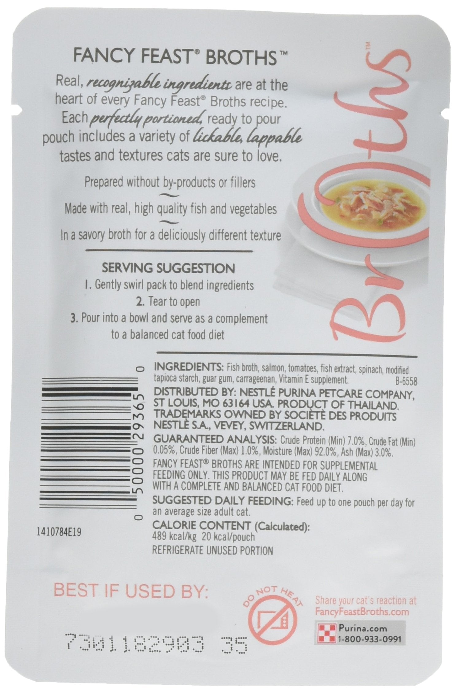 Purina Fancy Feast Broths sachet ouvert prêt à verser pour un service facile