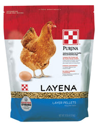 Purina Layena sac 10 lb montrant l’emballage et les informations produit pour une alimentation fiable