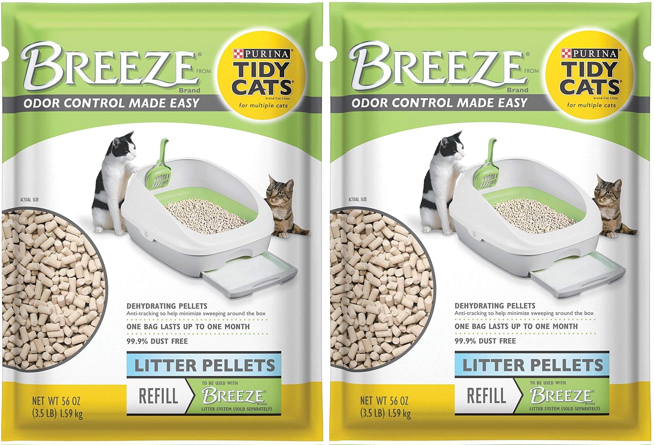 Purina Litter emballage avant montrant granulés zéolite et bénéfice contrôle d'odeur