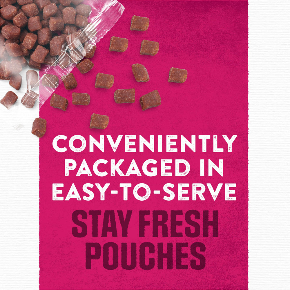Purina Moist & Meaty étiquette nutritionnelle affichant ingrédients clés