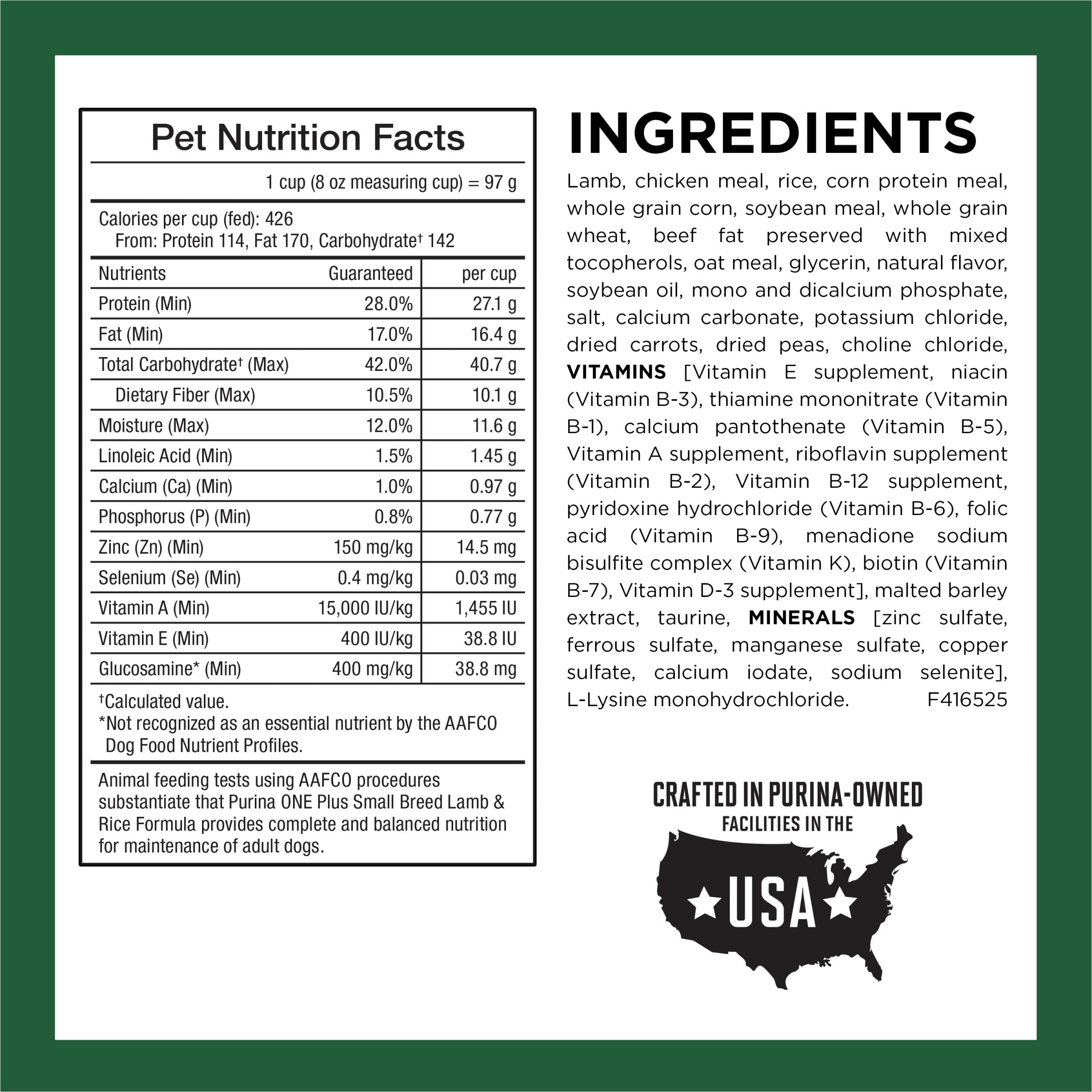 Purina ONE bol plein illustrant portion et densité nutritive
