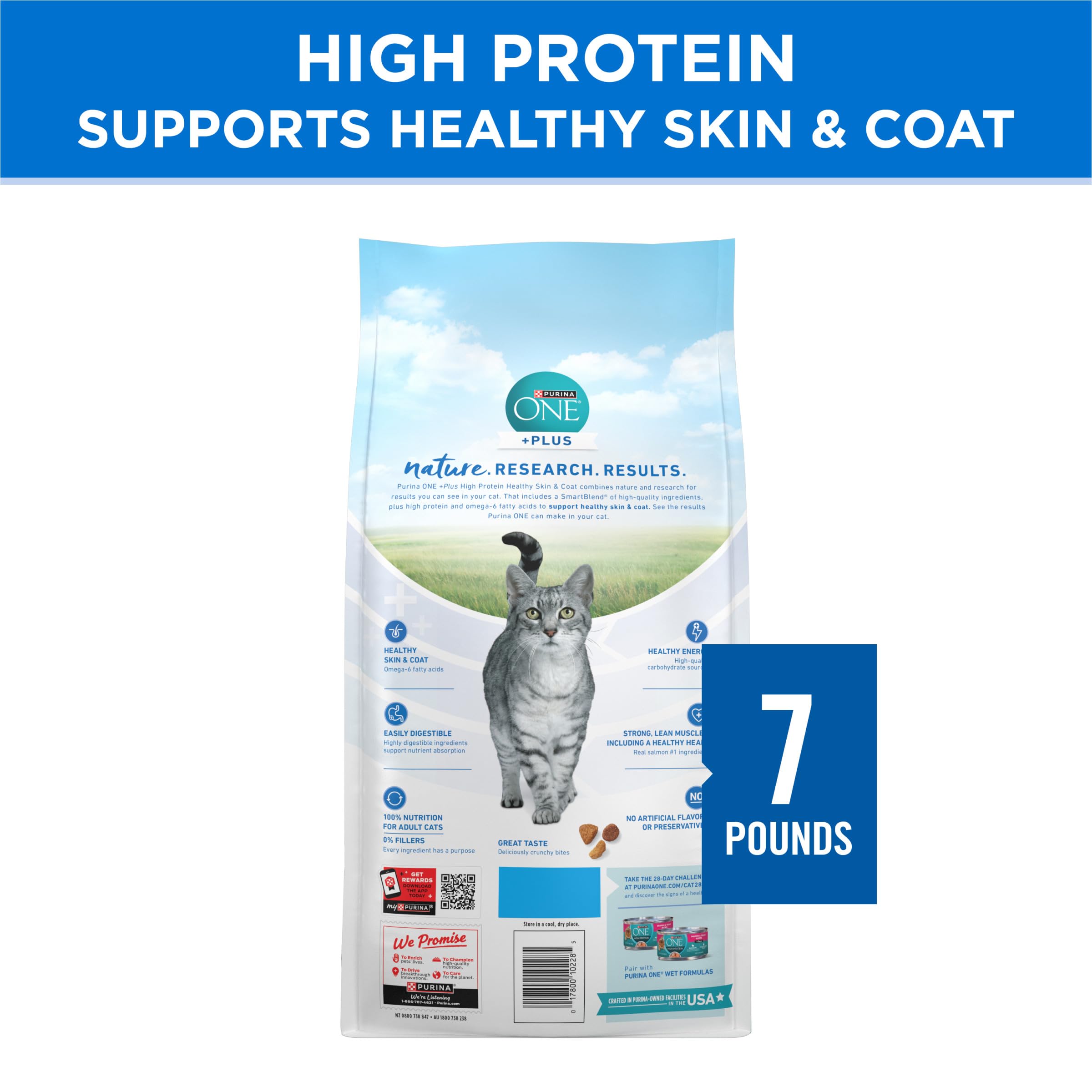 Purina ONE infographie des nutriments illustrant soutien musculaire