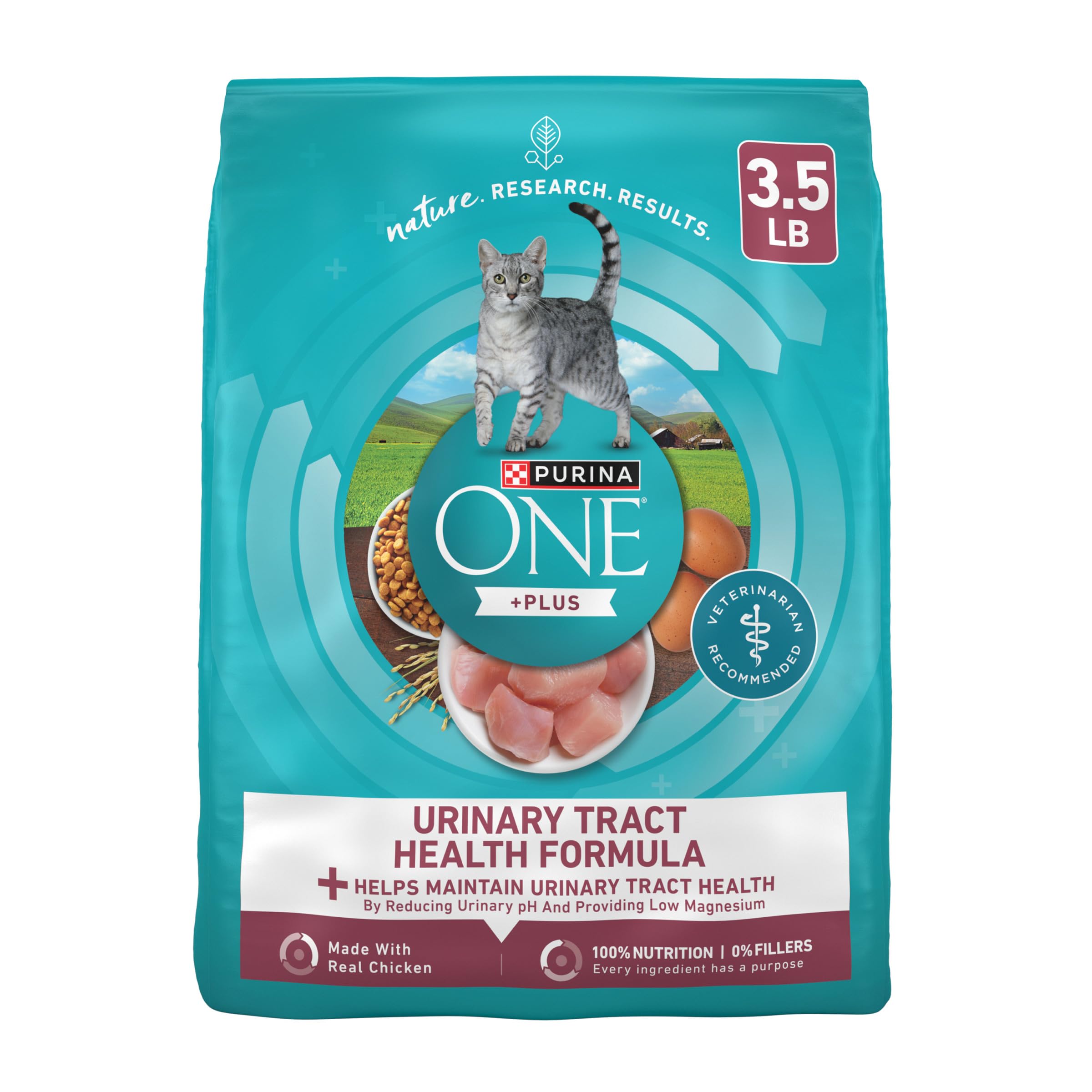 Purina ONE emballage avant montrant la formule santé urinaire et bénéfice nutritionnel
