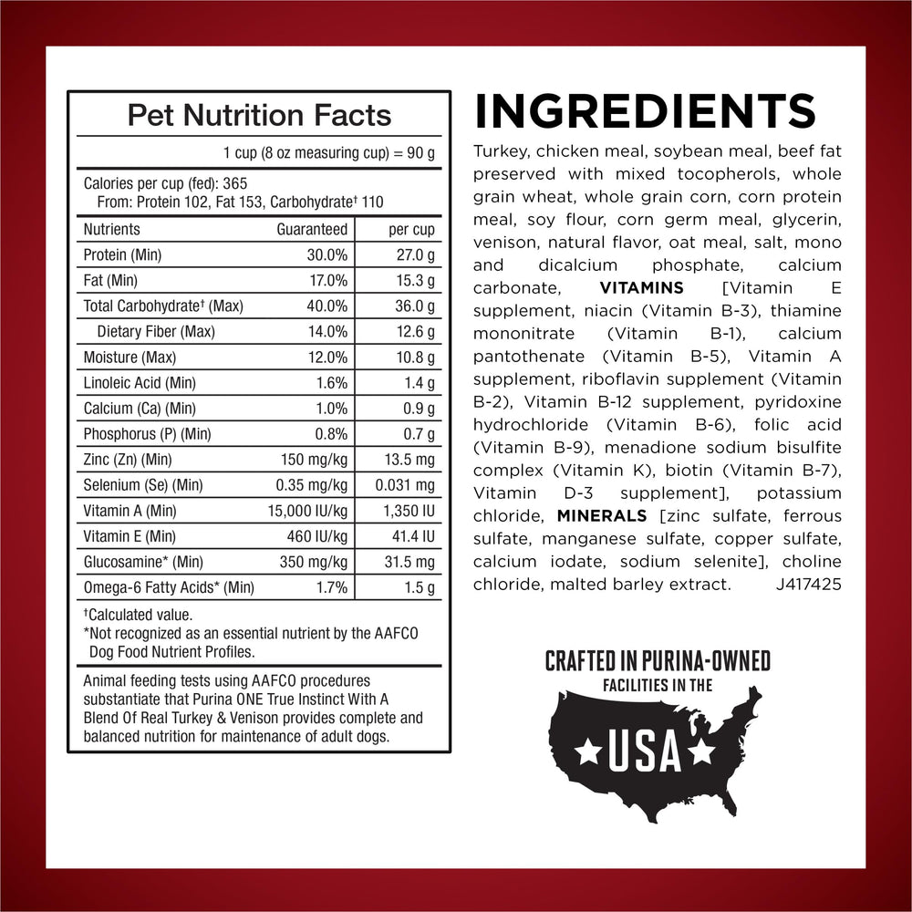 Purina ONE étiquette composition nutritionnelle indiquant avantages équilibrés