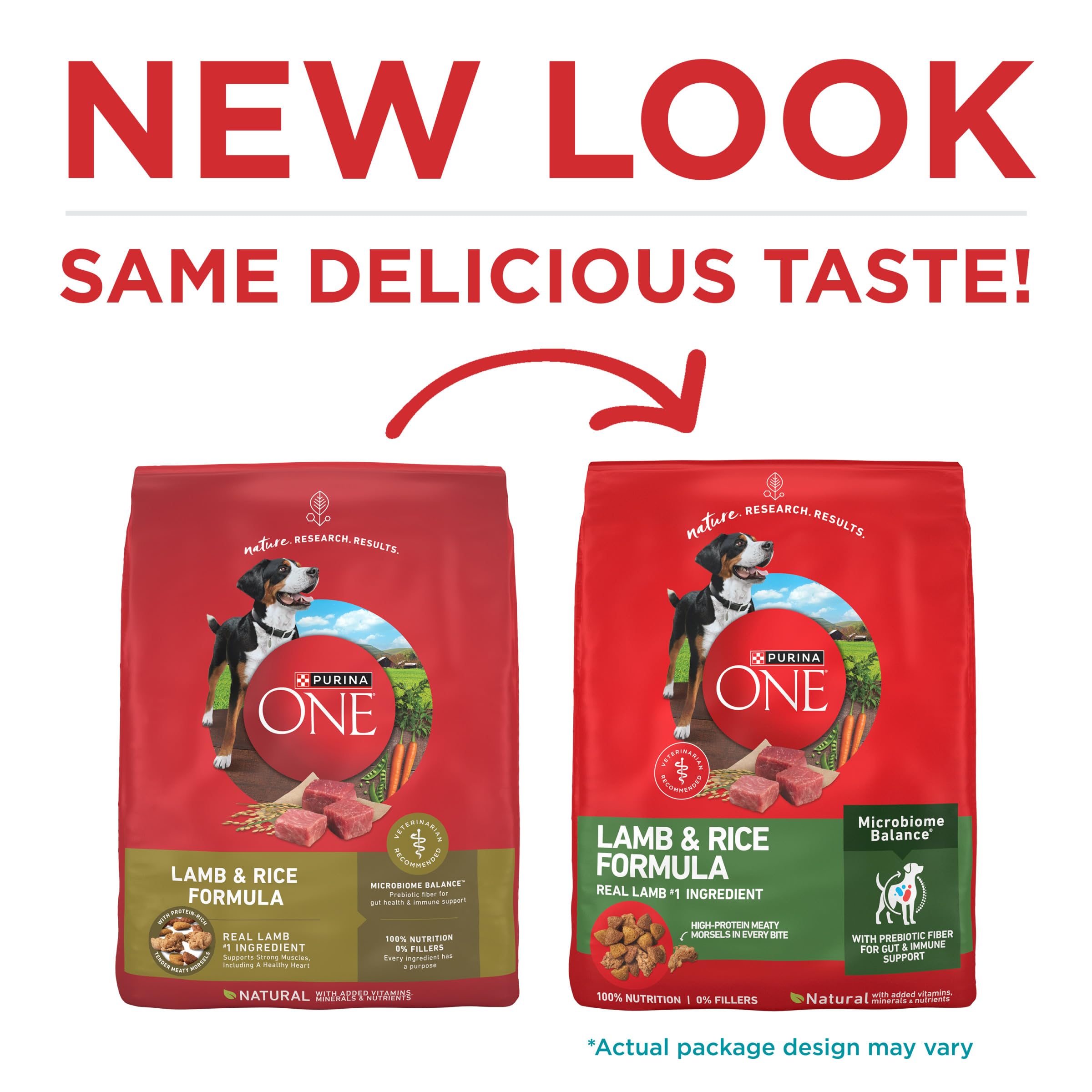 Purina ONE gros plan sur croquettes montrant texture nourrissante