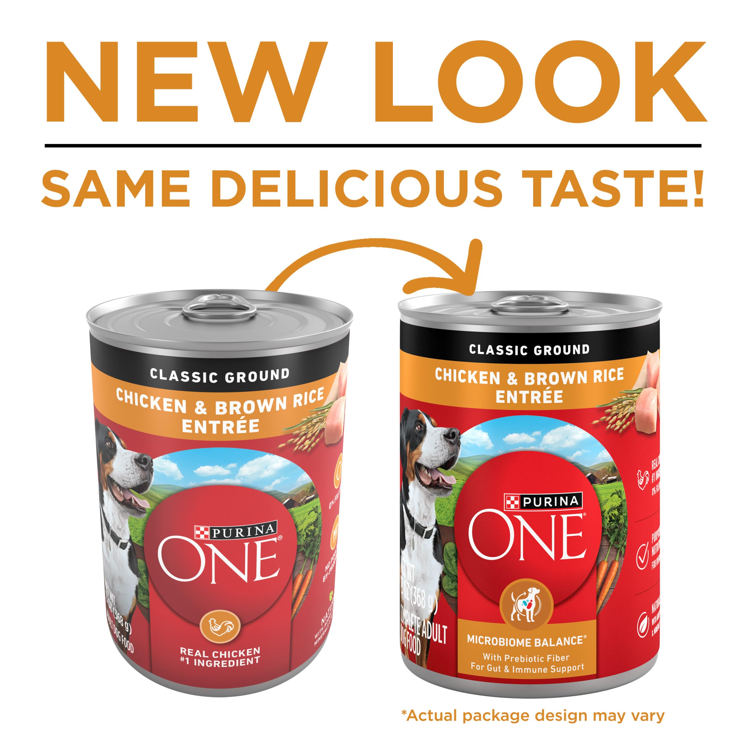 Purina ONE boîte ouverte montrant la texture hachée appétissante