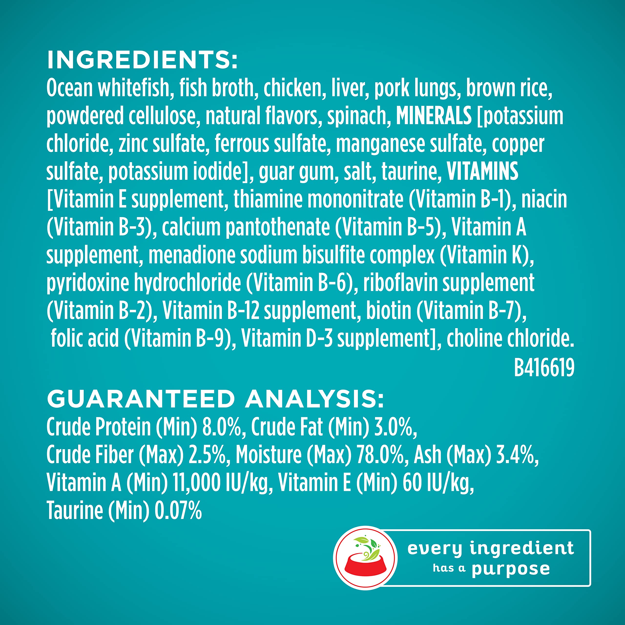 Purina ONE étiquette nutritionnelle claire pour choix informé
