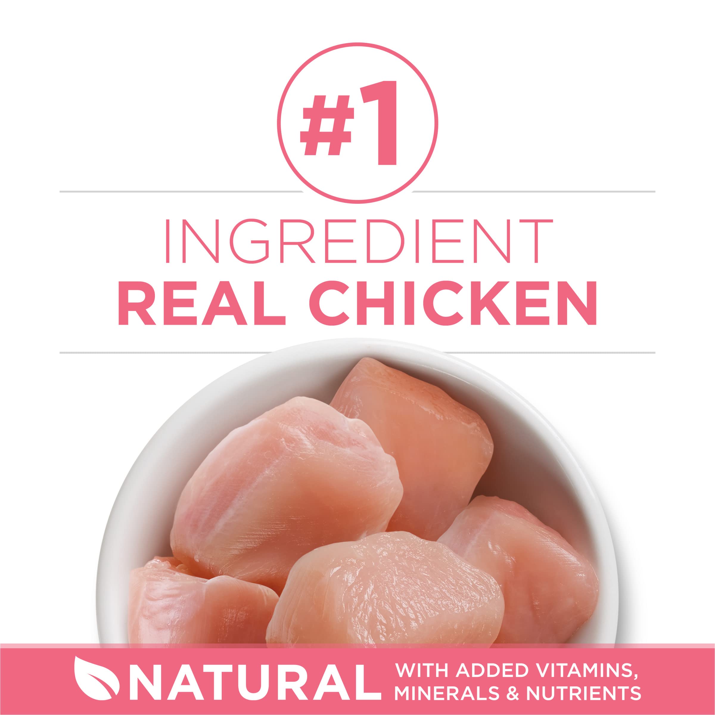 Purina ONE vrai poulet visible comme premier ingrédient pour protéines de qualité