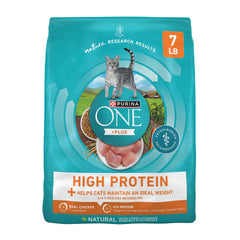Purina ONE sac face avant montrant l'emballage et bénéfice contrôle du poids