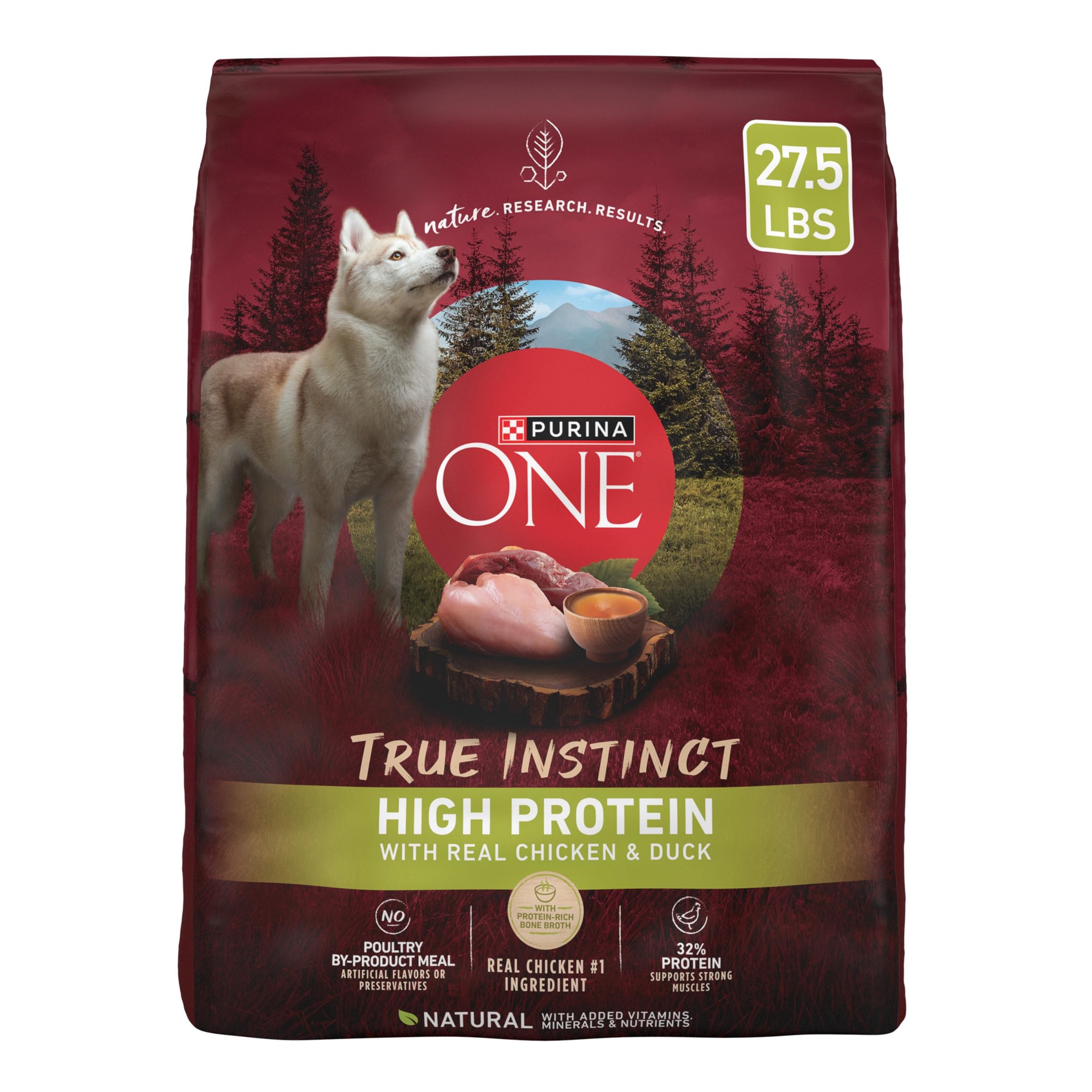 Purina ONE sac avant montrant packaging et bénéfice nutritionnel