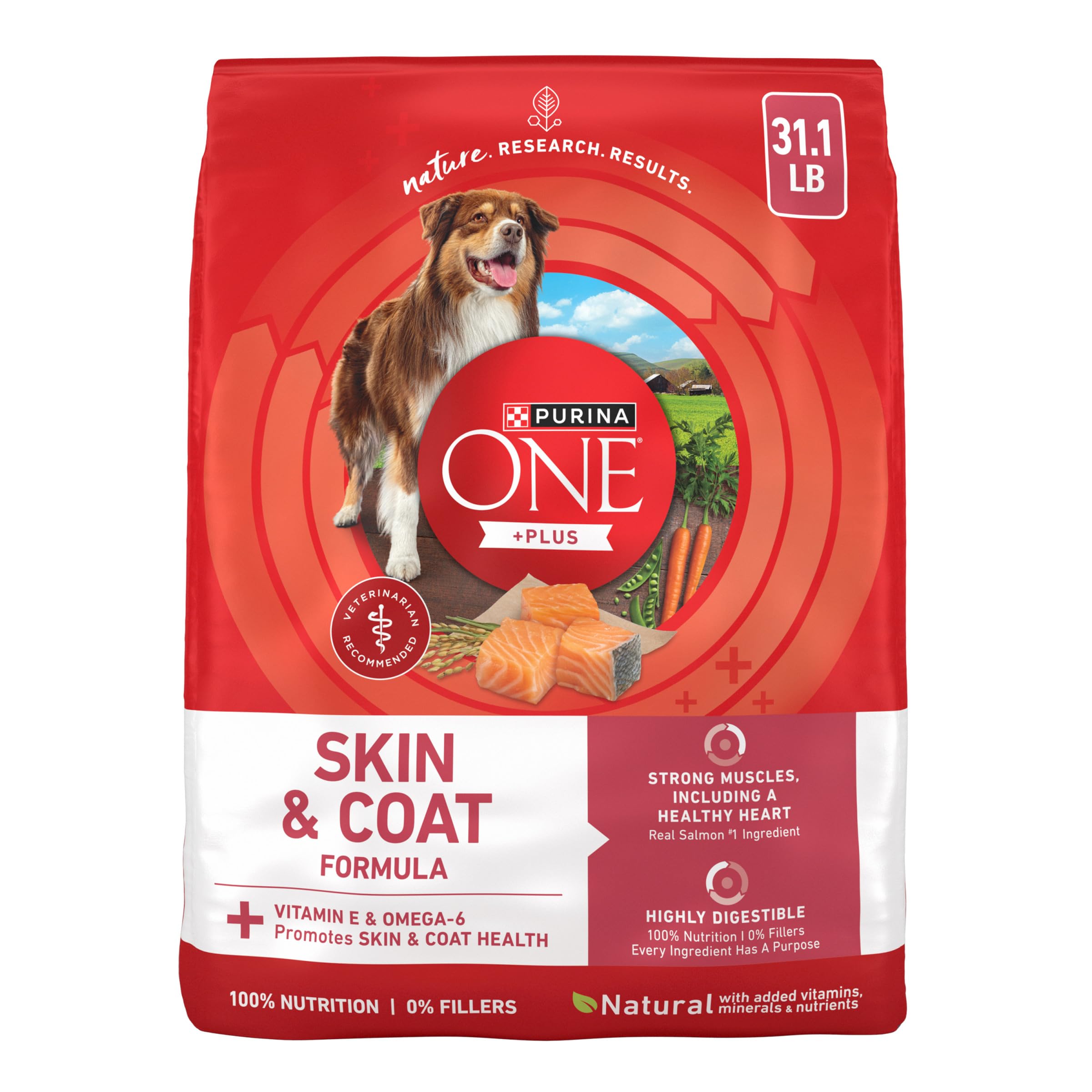 Purina ONE emballage avant montrant la formule peau et pelage bénéfice nutritif