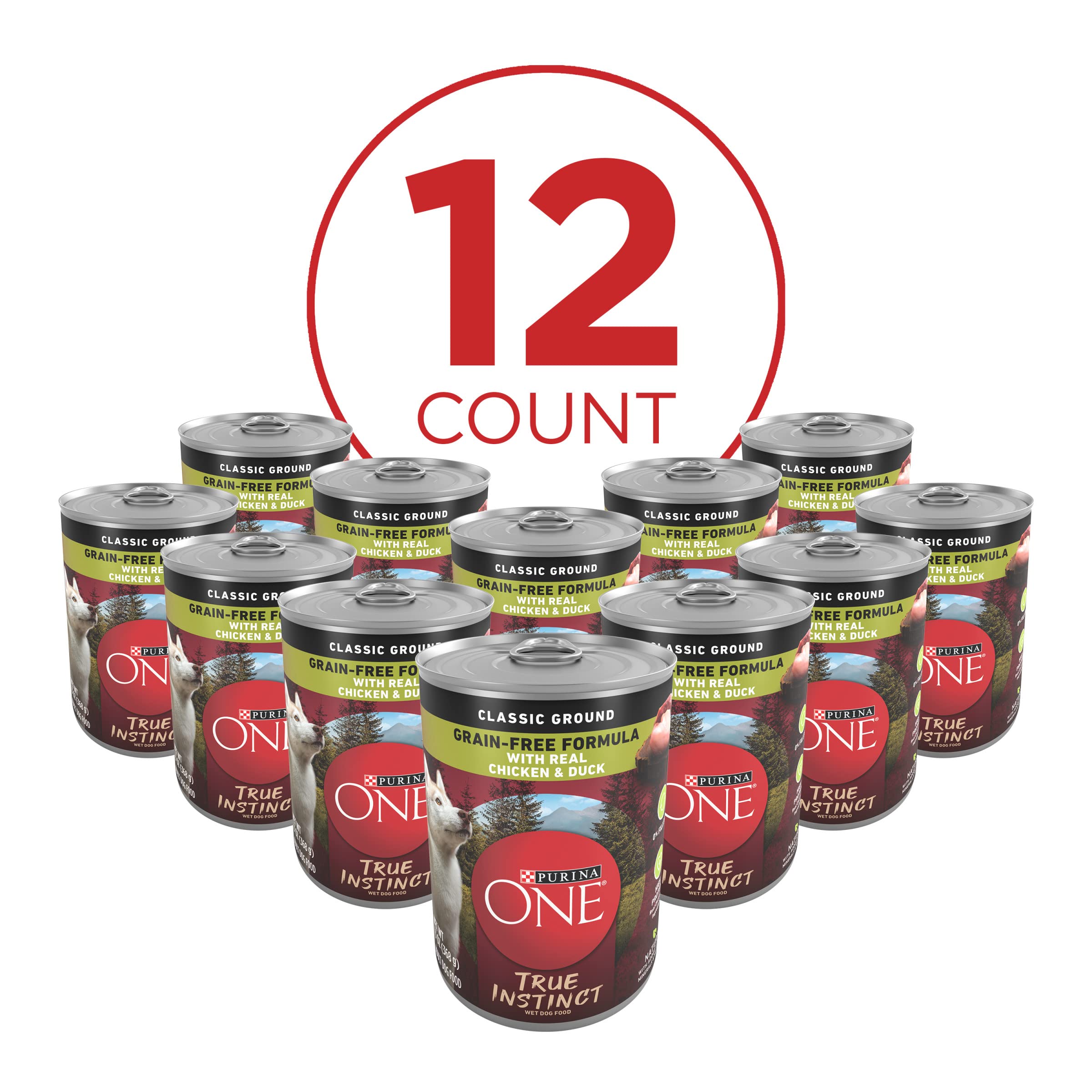 Purina ONE True Instinct pâtée ouverte montrant texture hachée appétissante