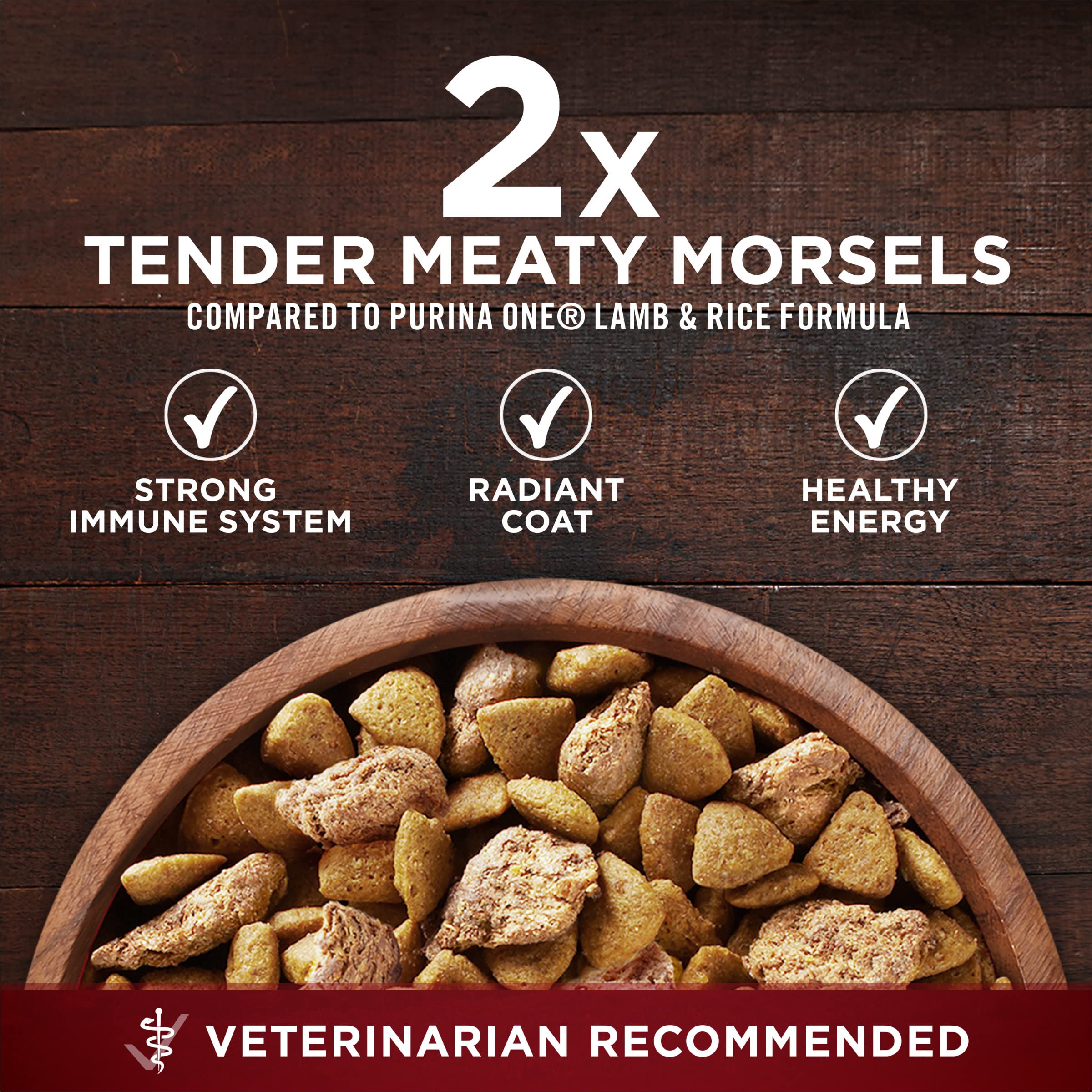 Purina ONE deux sacs côte à côte pour comparer taille et capacité