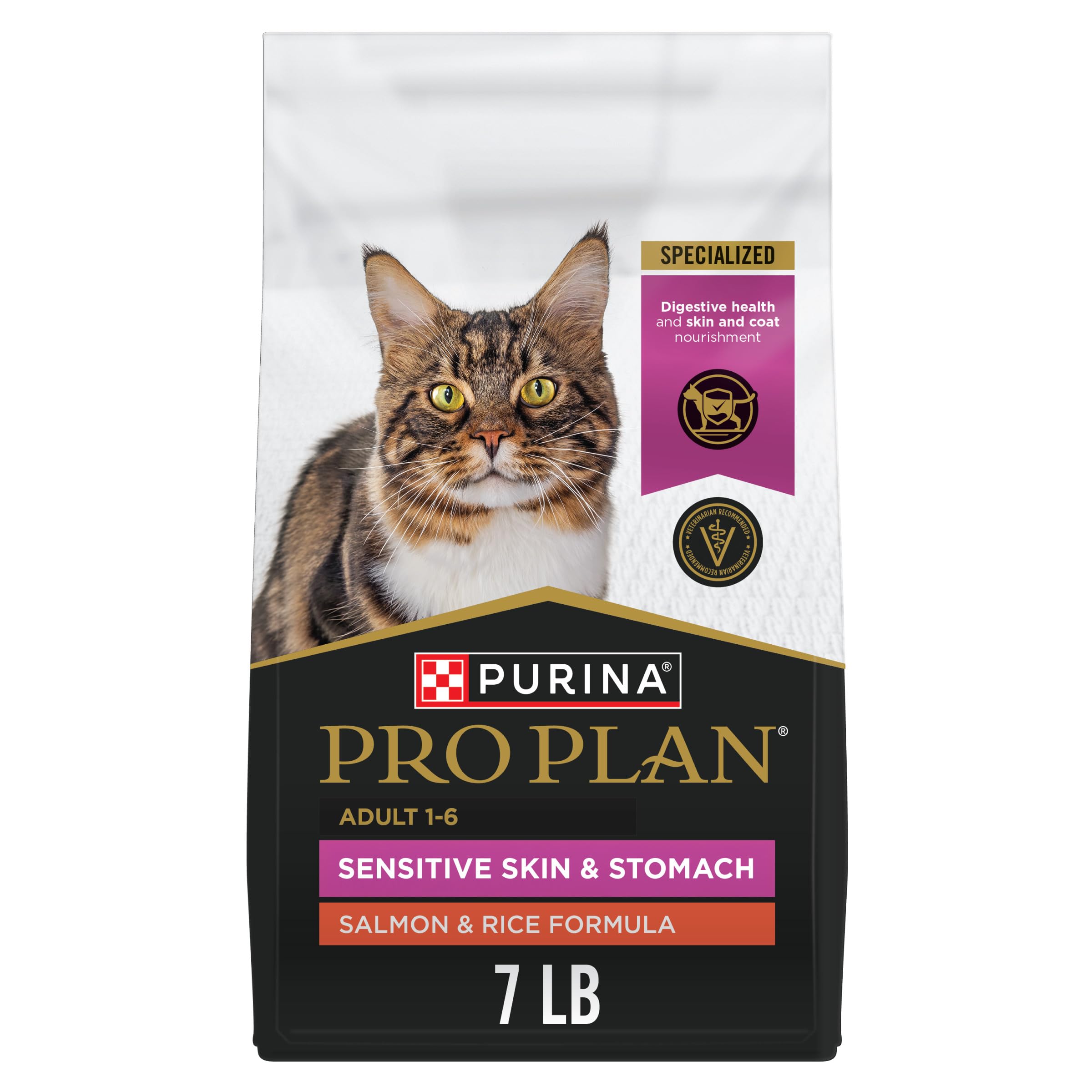Purina Pro Plan paquet 7 lb vu de face montrant marque et bénéfice digestif