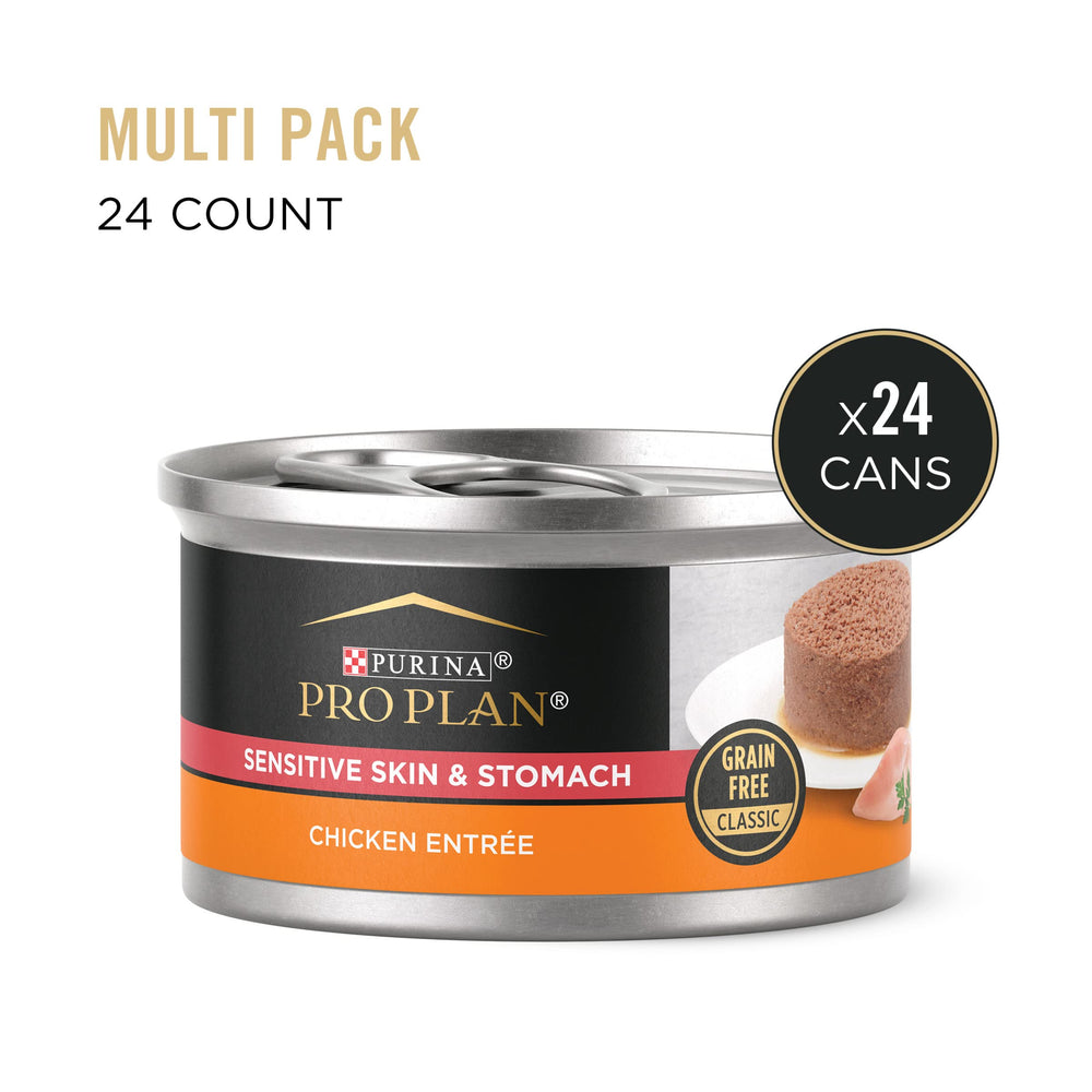 Purina Pro Plan boîte ouverte révélant le contenu humide facile à servir